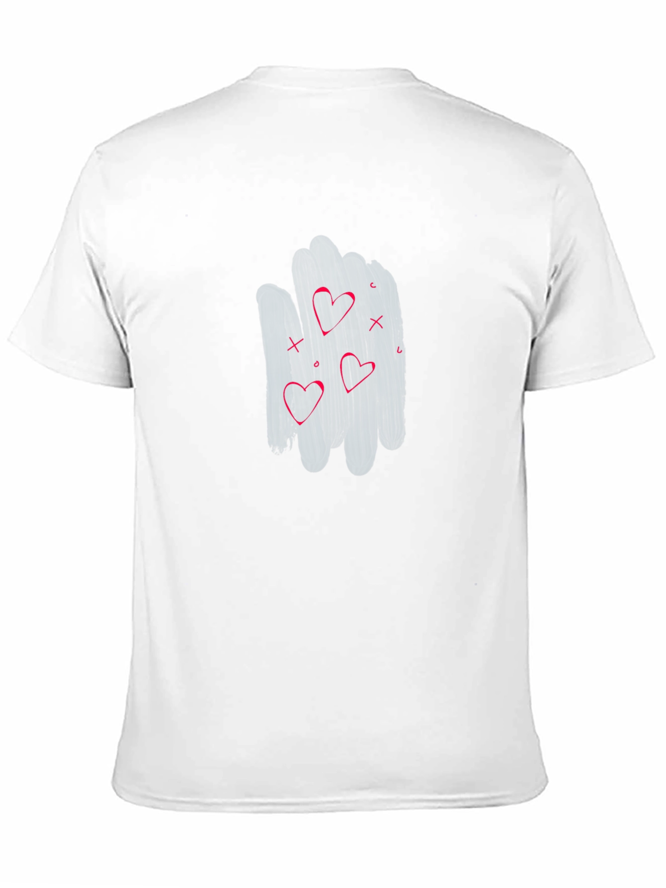 Mens Black T-shirt with Heart Graphic