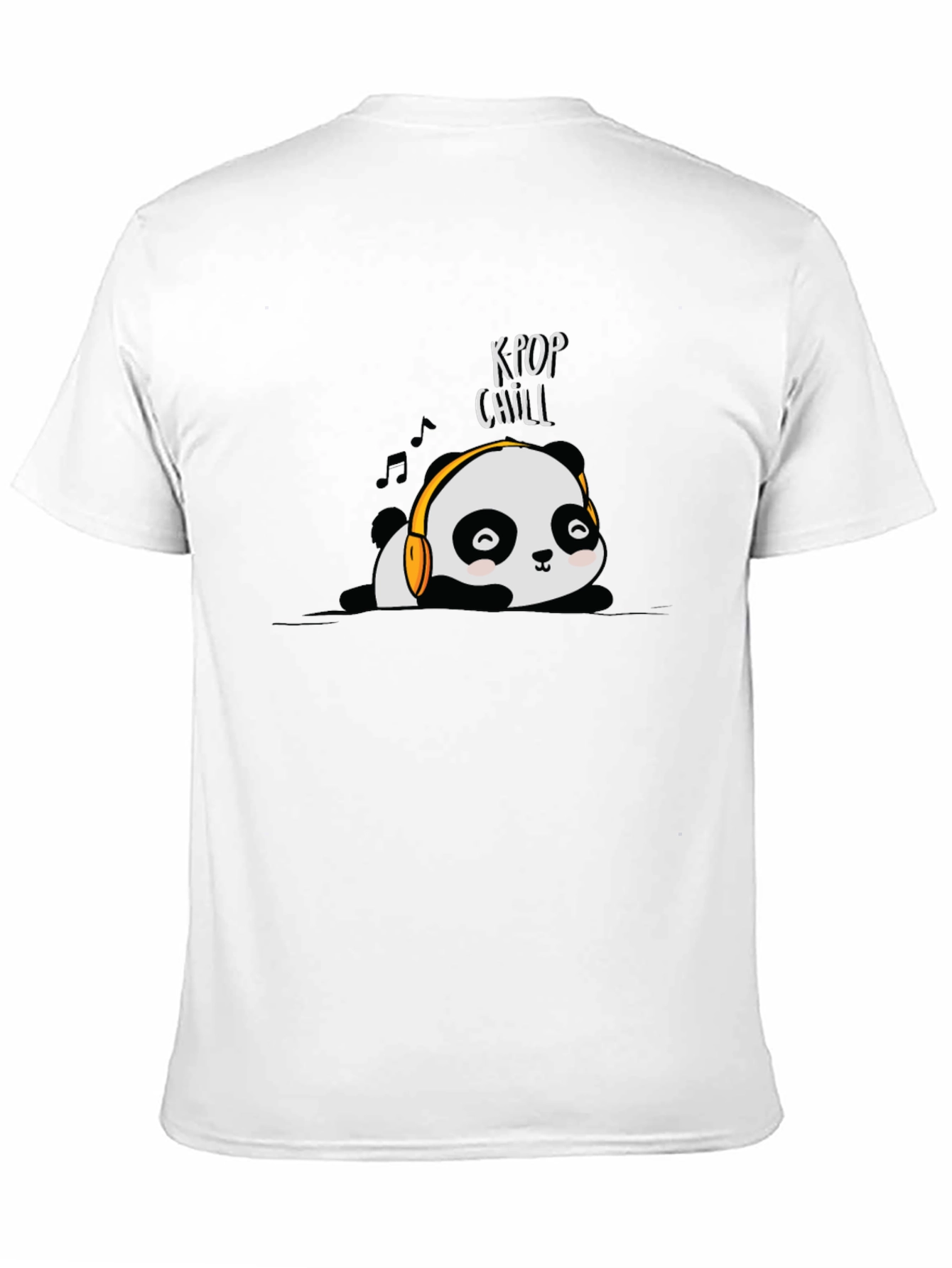 K-Pop Chill Panda Graphic T-Shirt - Black