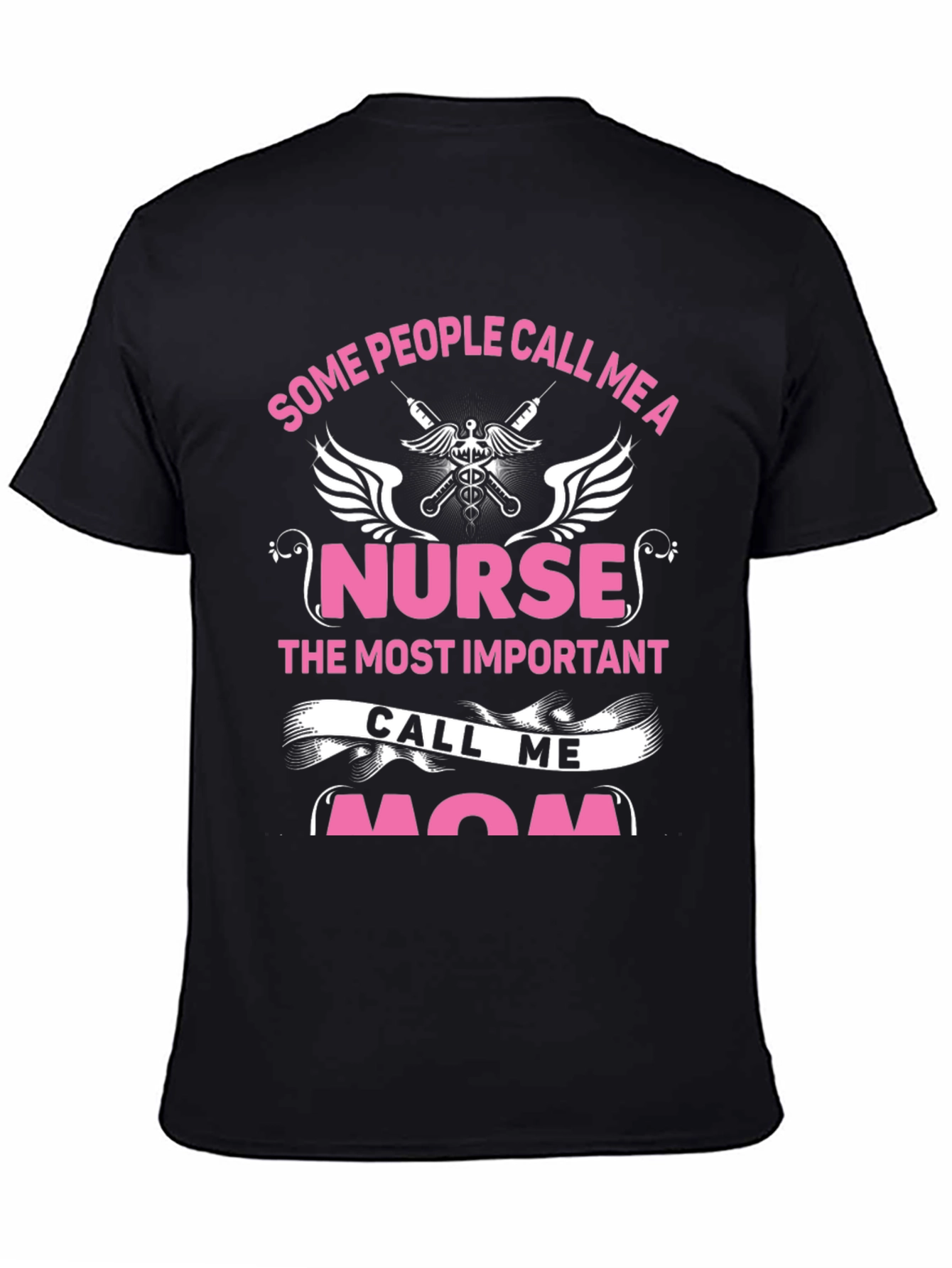 Nurse Mom Graphic T-Shirt - Black