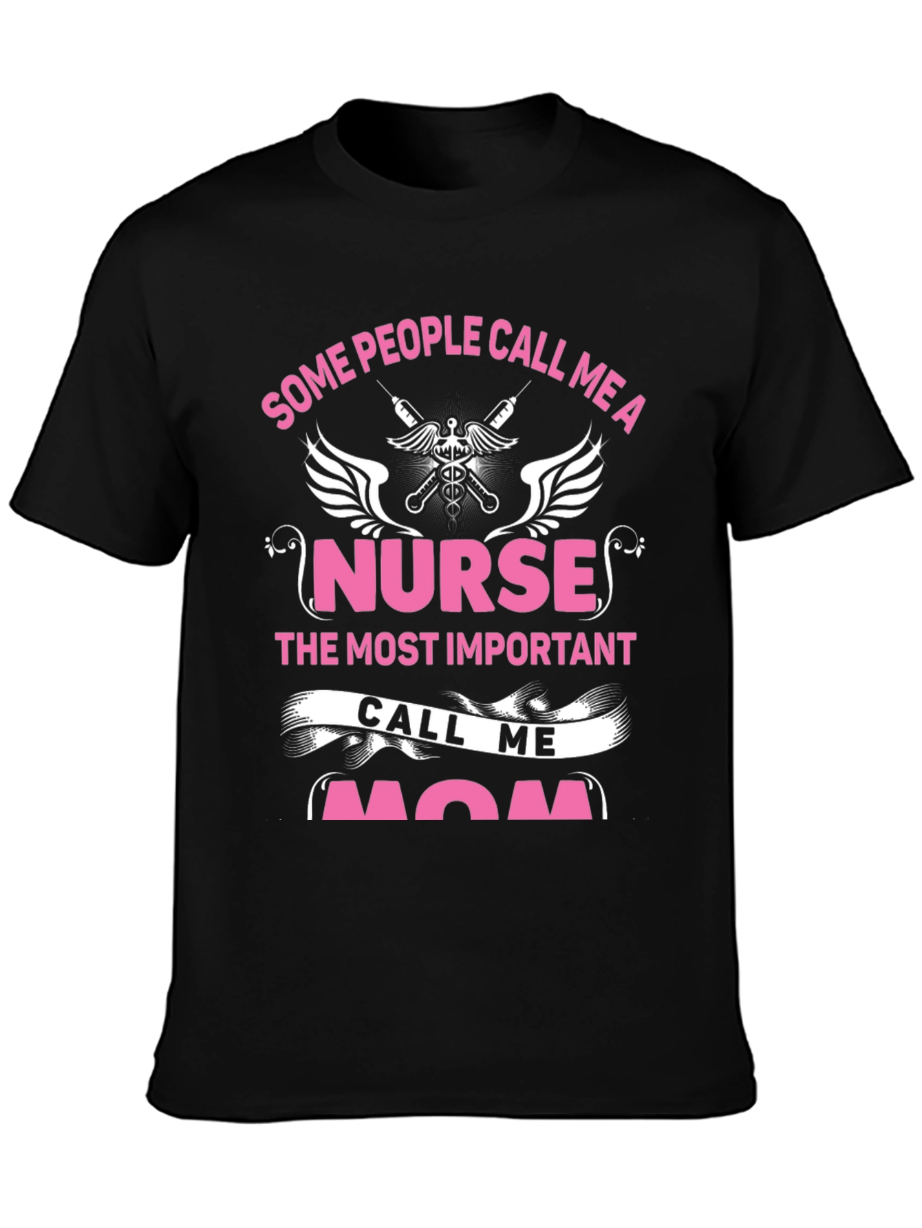 Nurse Mom Graphic T-Shirt - Black