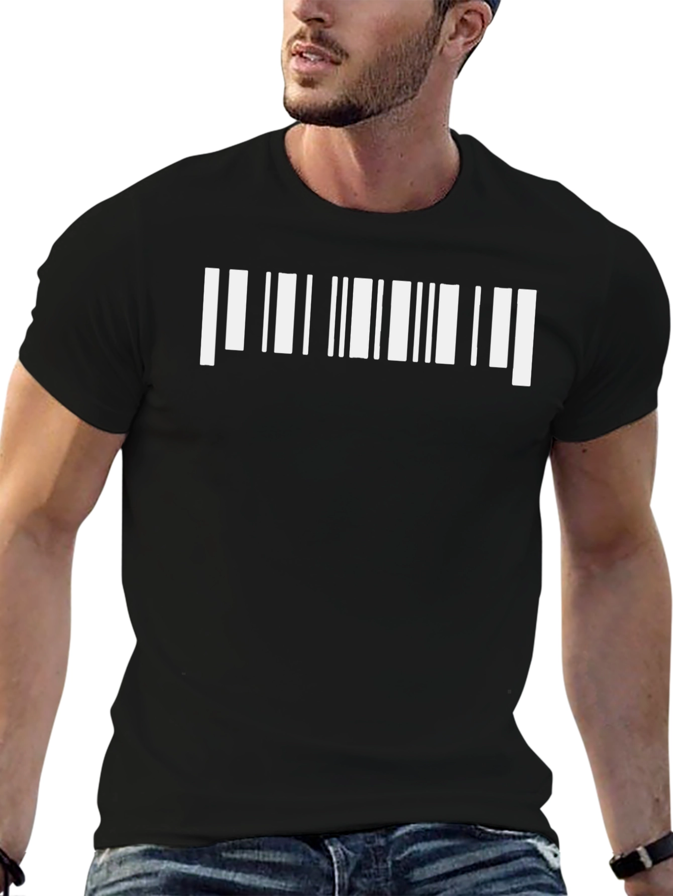 Barcode Graphic Tee - Modern Style