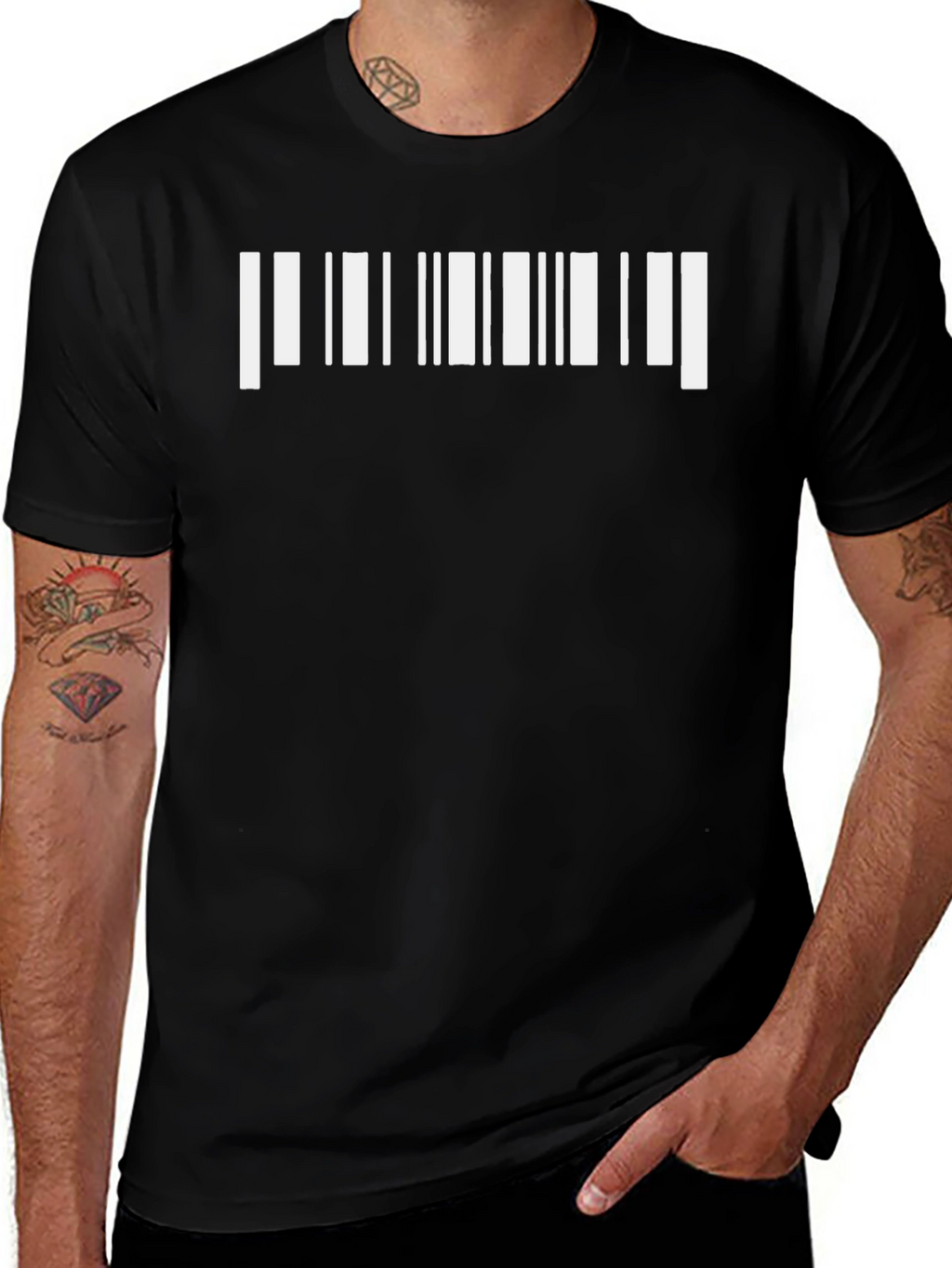 Barcode Graphic Tee - Modern Style