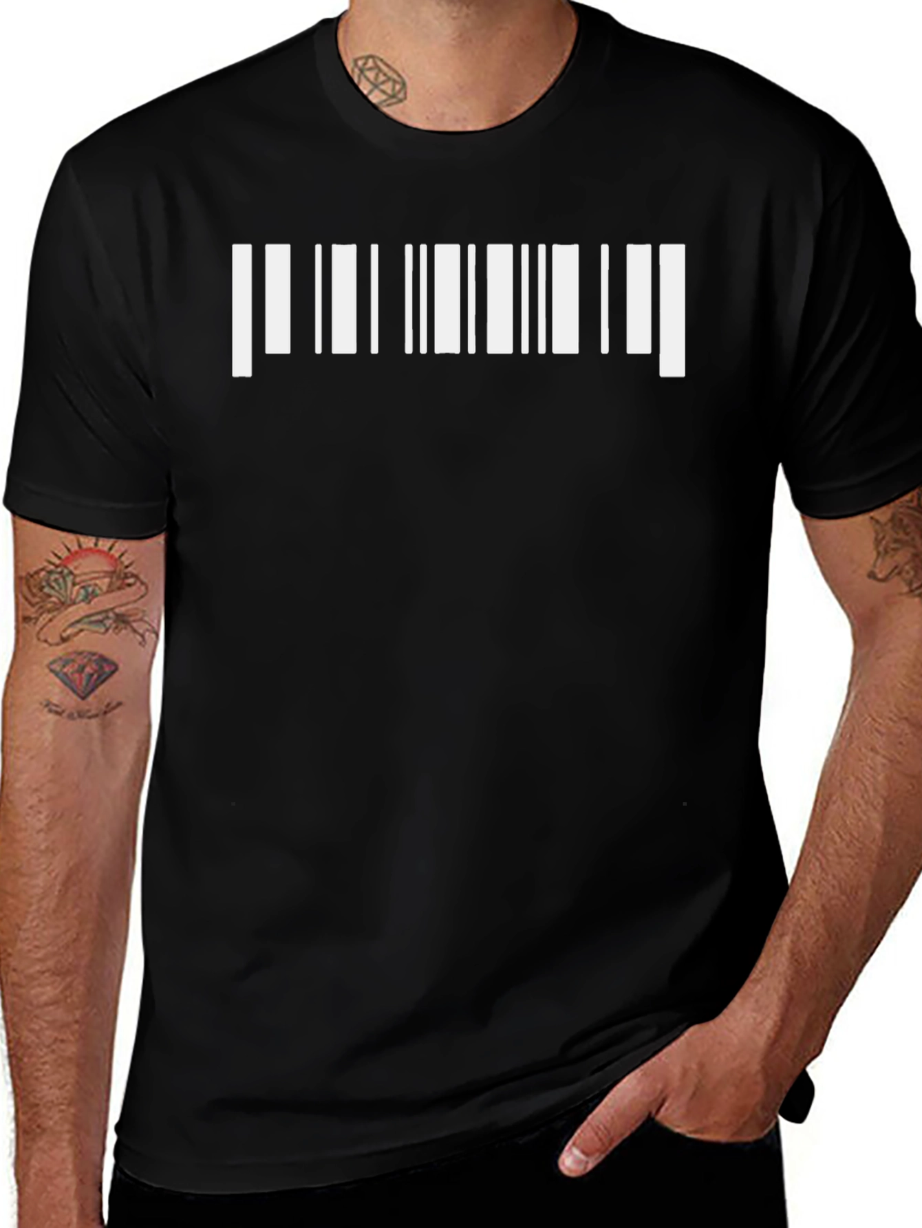 Barcode Graphic Tee - Modern Style