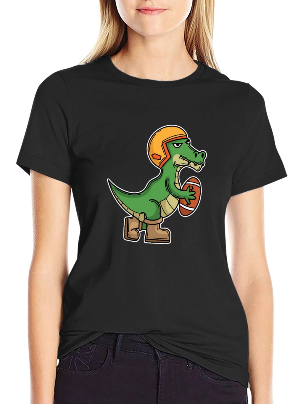 Football Alligator Graphic T-Shirt