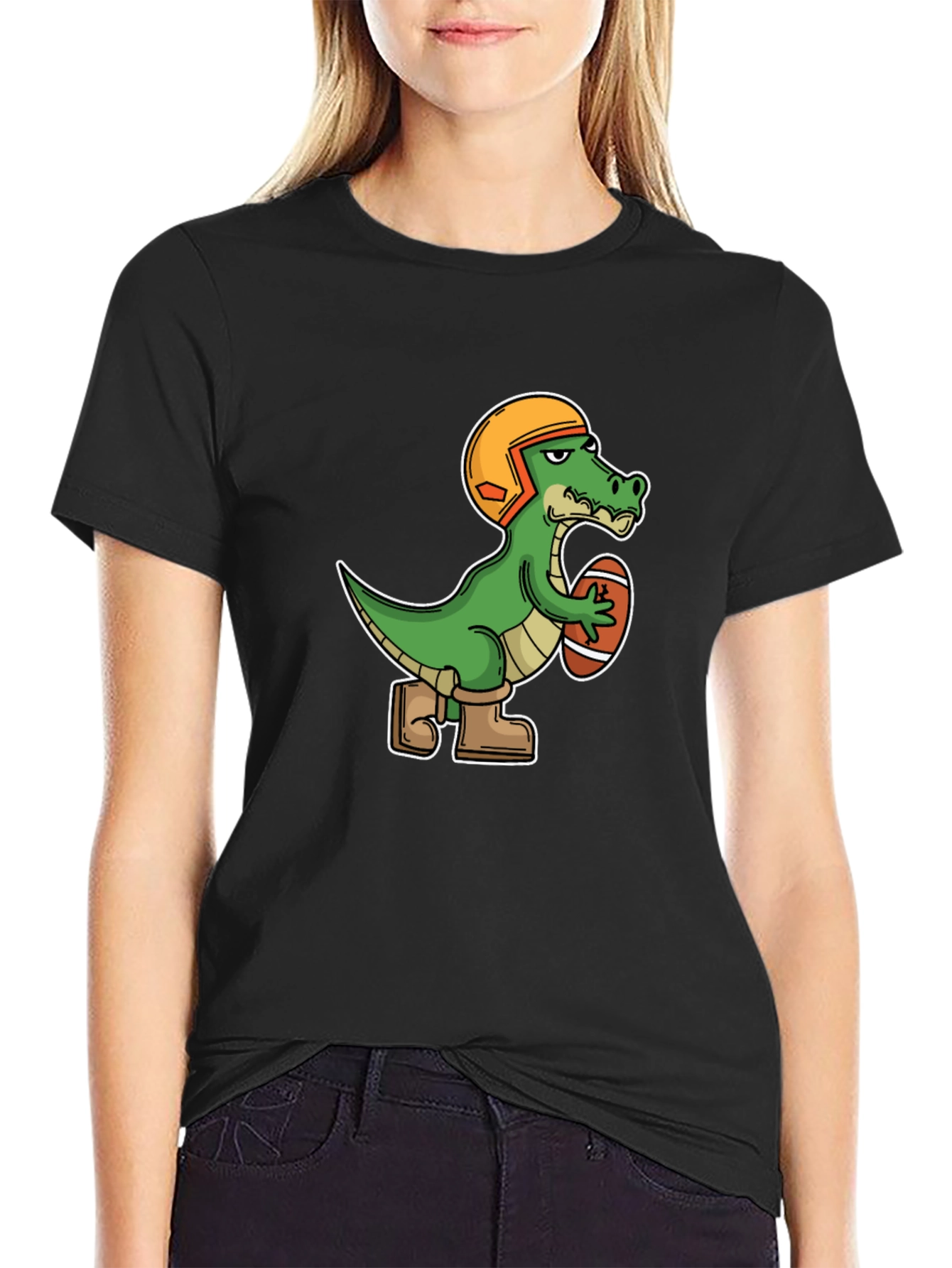 Football Alligator Graphic T-Shirt