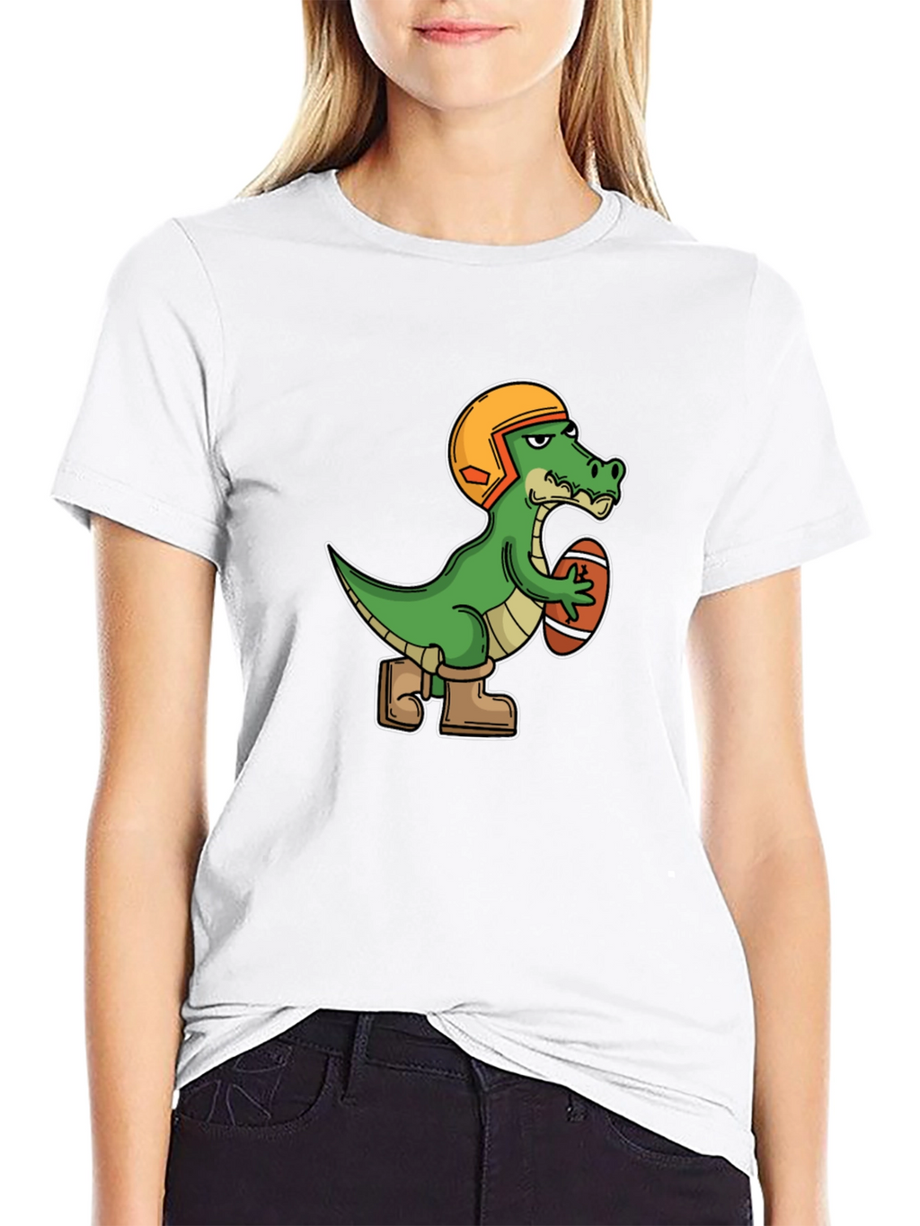 Football Alligator Graphic T-Shirt