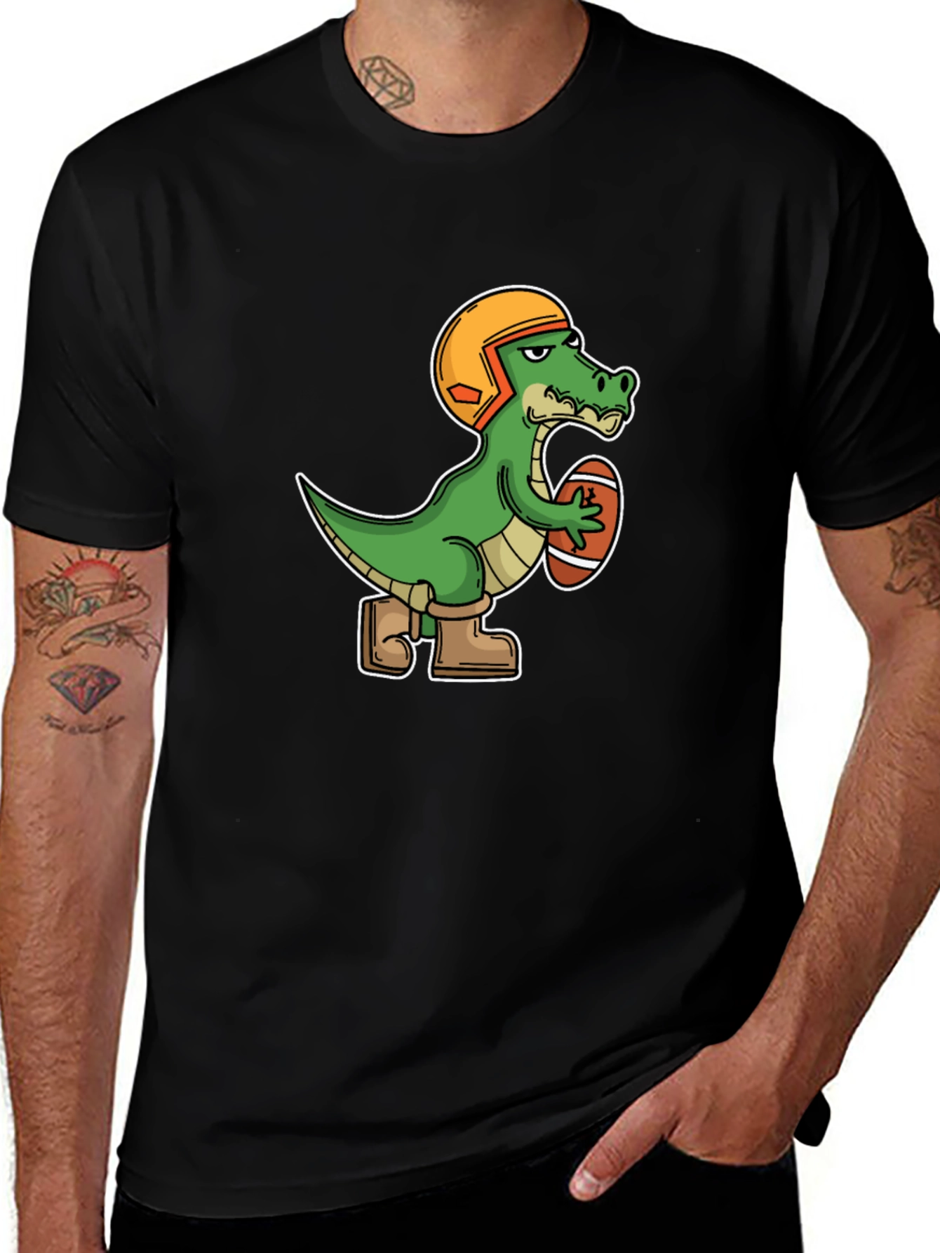 Football Alligator Graphic T-Shirt