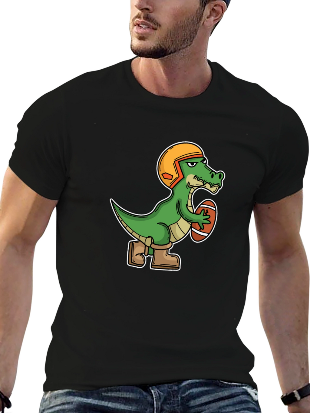 Football Alligator Graphic T-Shirt