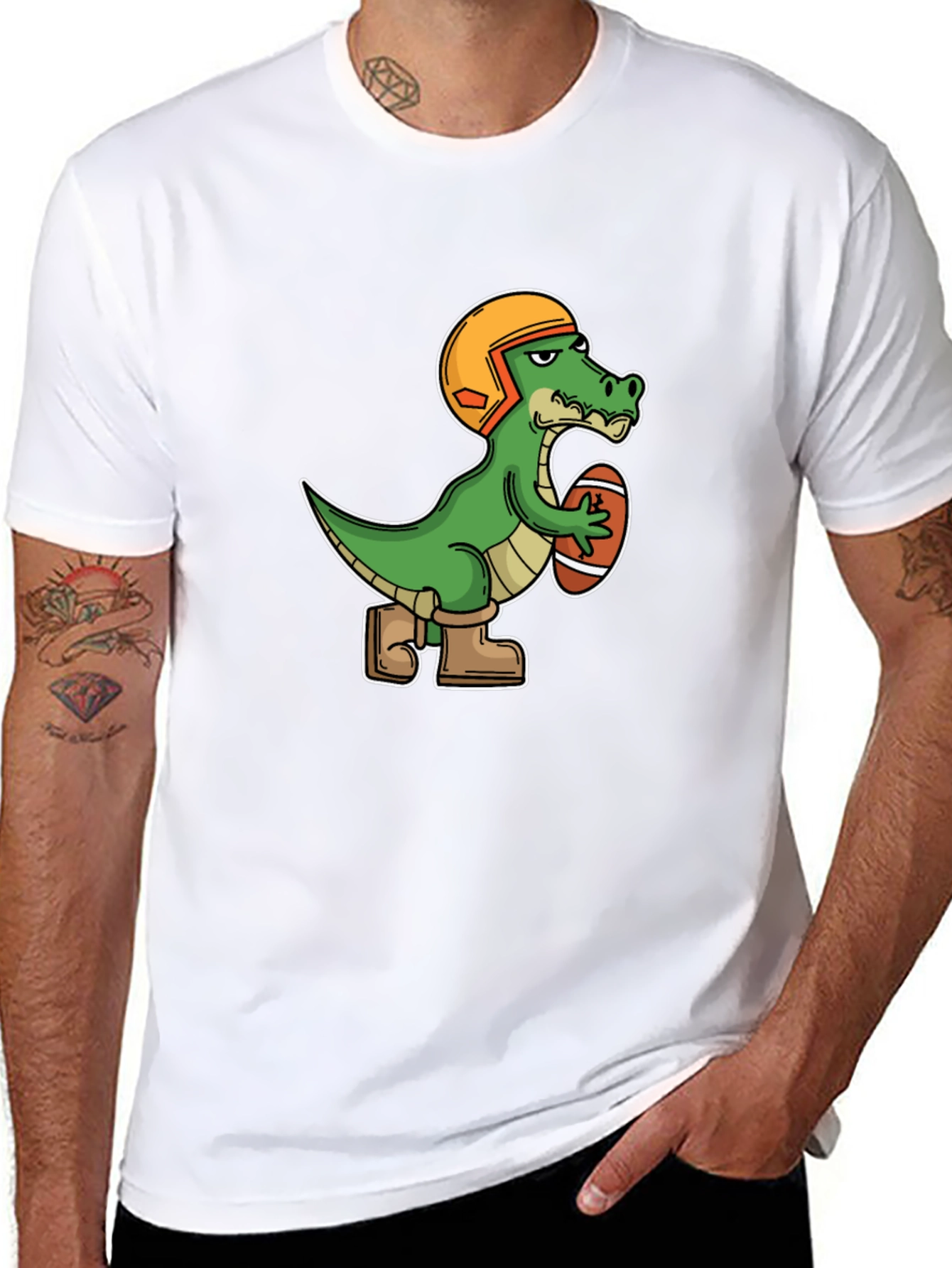 Football Alligator Graphic T-Shirt