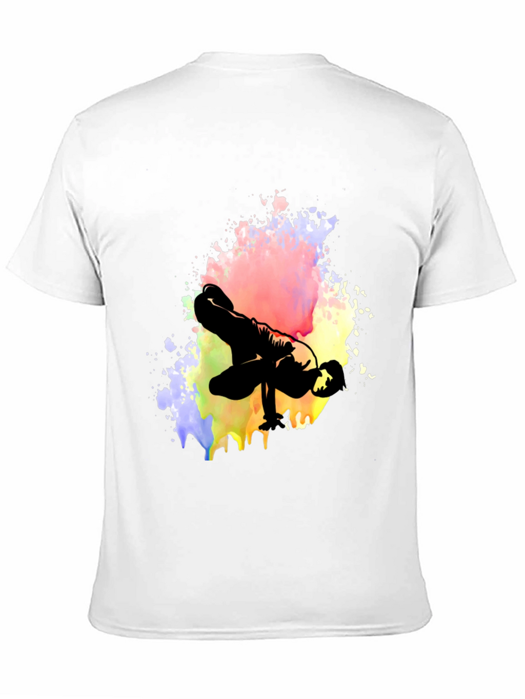 Artistic Breakdancer Graphic Black T-Shirt