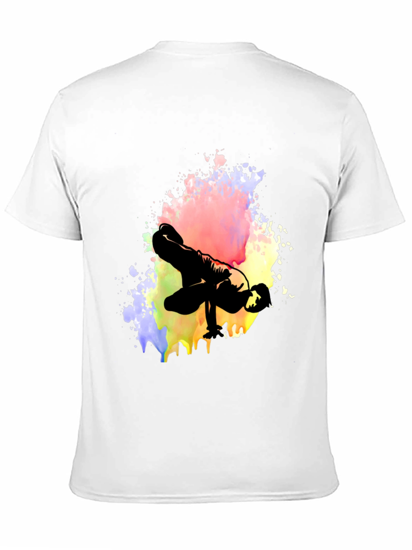 Artistic Breakdancer Graphic Black T-Shirt