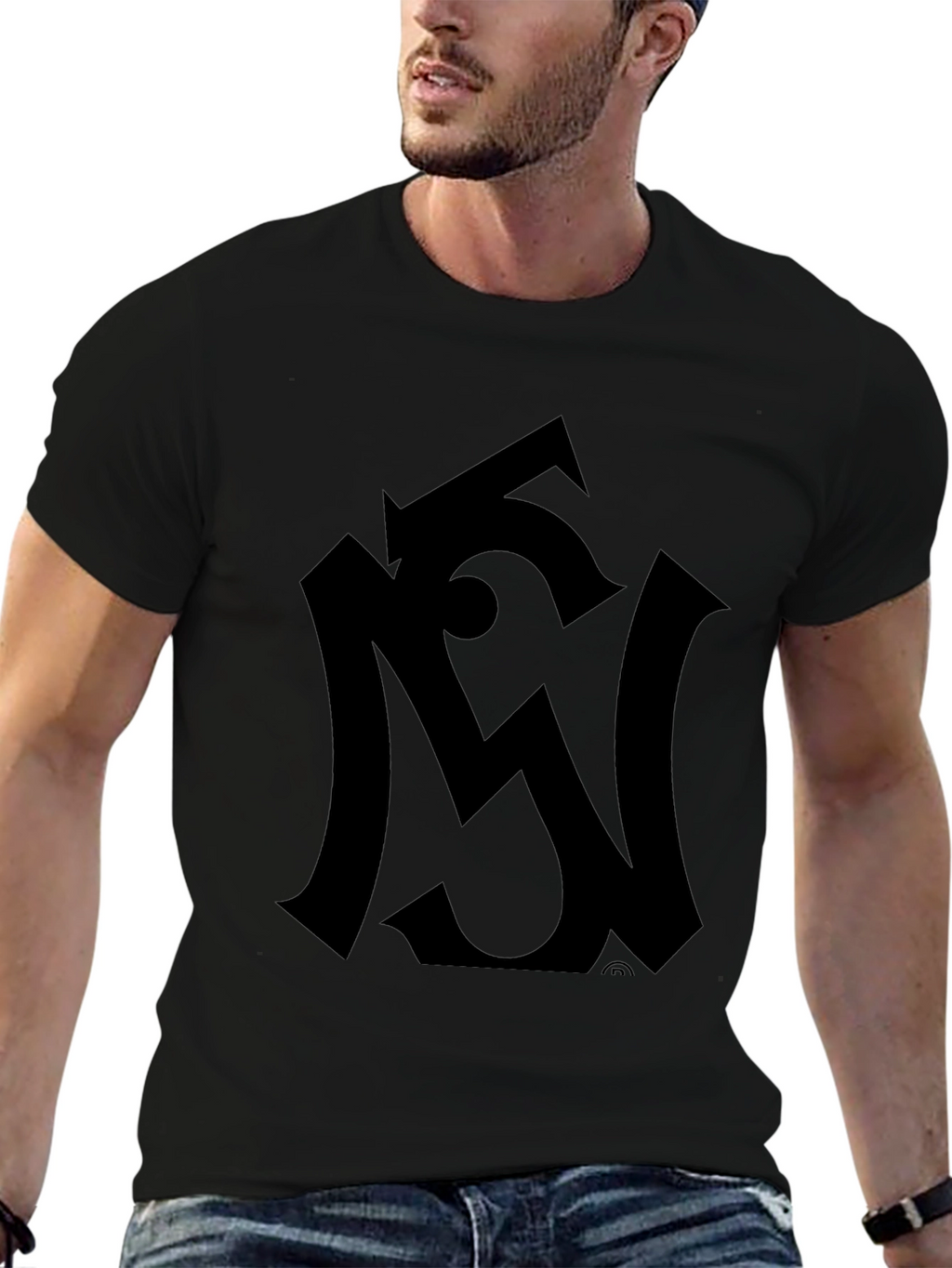 Modern Black Graphic Tee