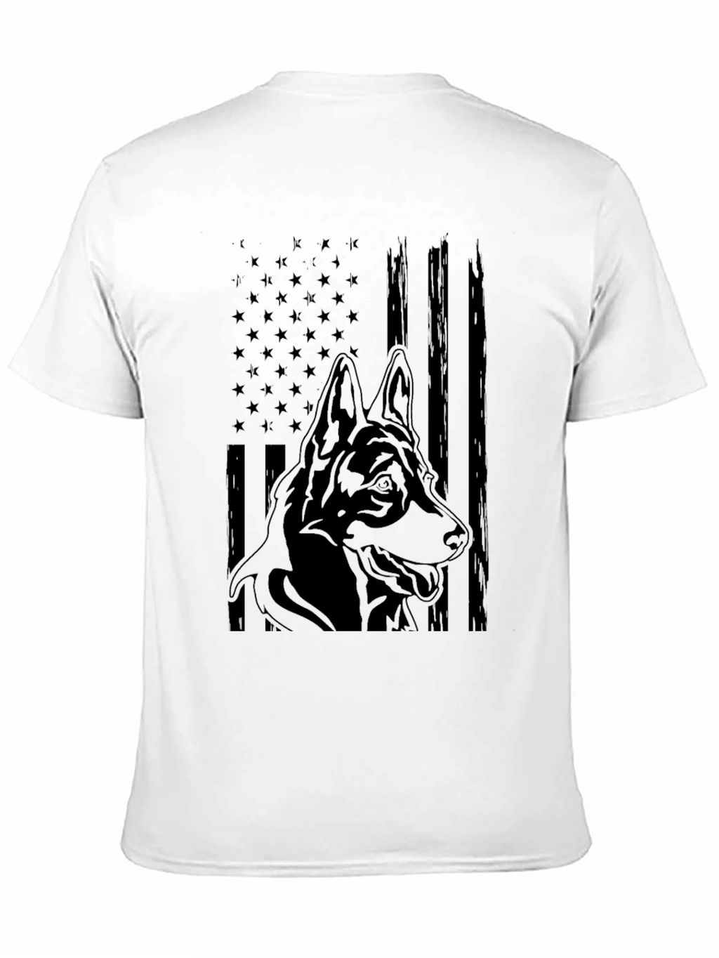 German Shepherd American Flag Graphic Tee