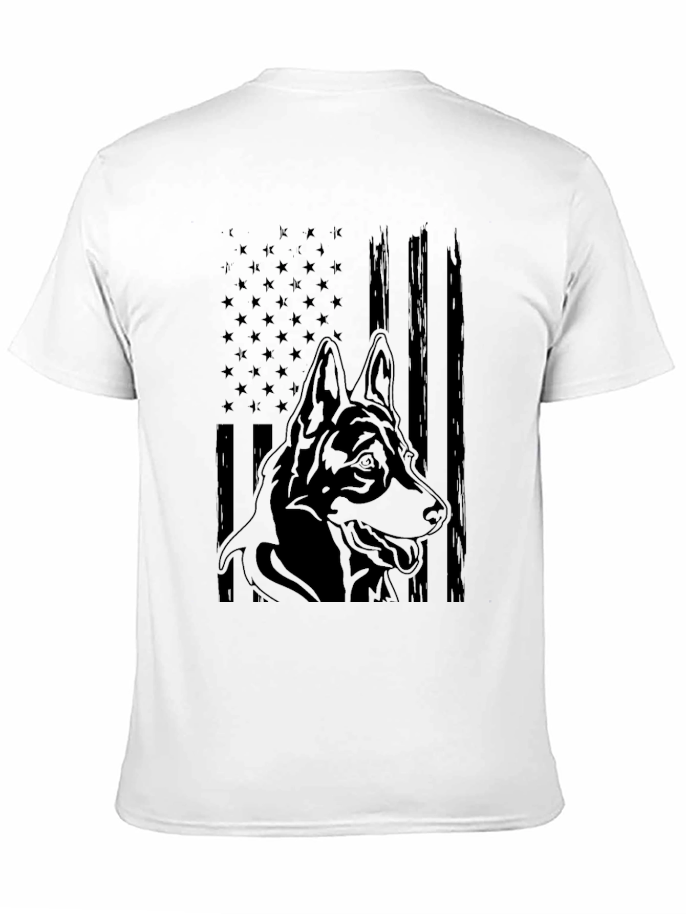 German Shepherd American Flag Graphic Tee