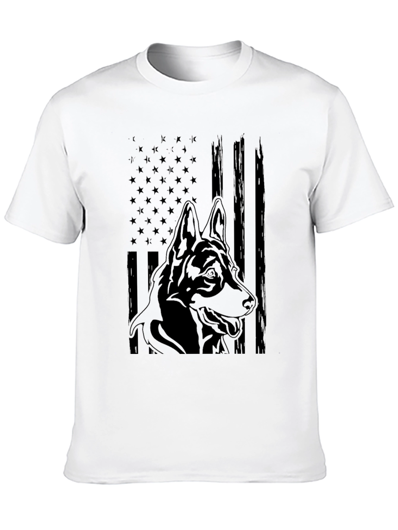 German Shepherd American Flag Graphic Tee