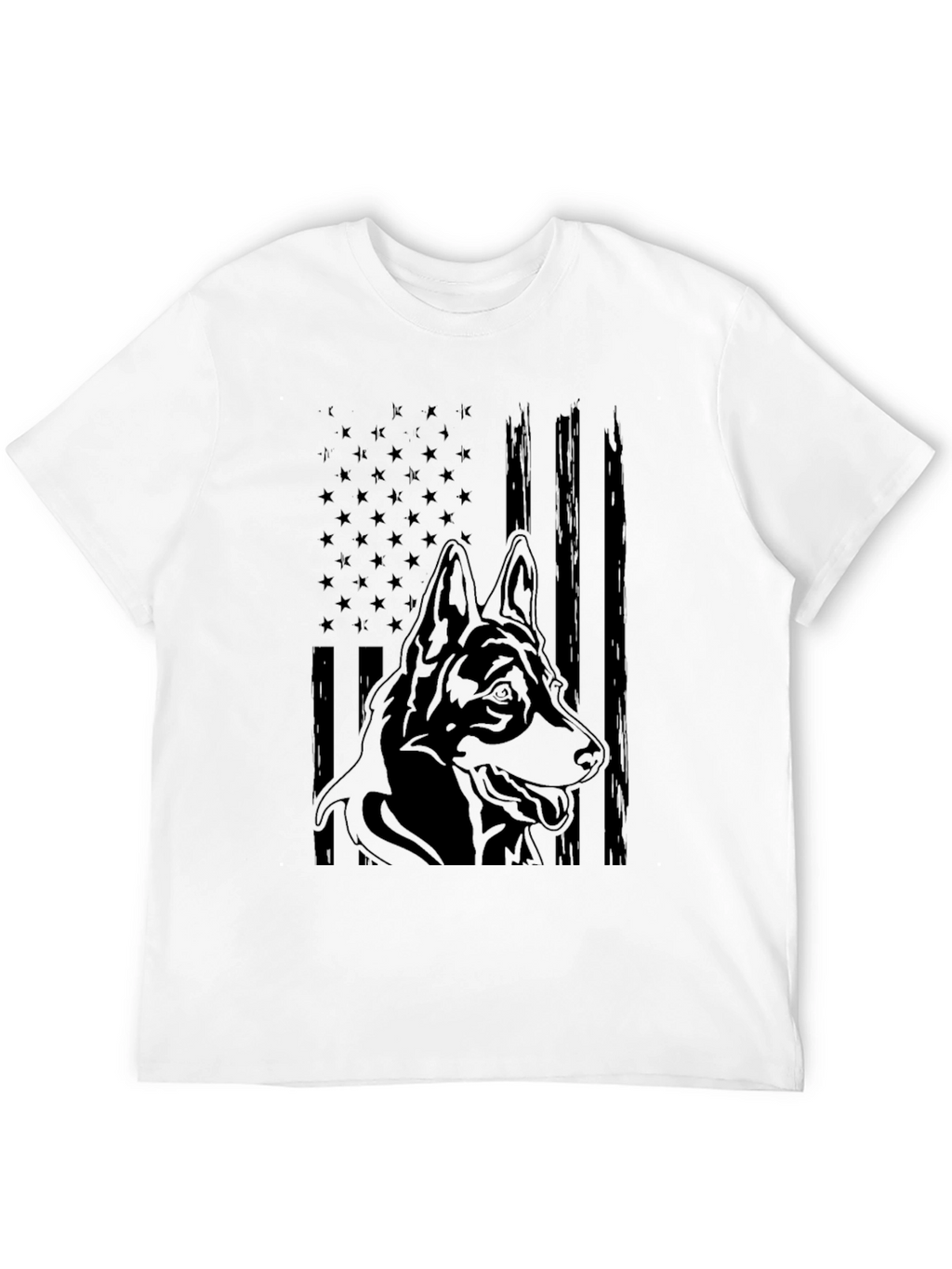 German Shepherd American Flag Graphic Tee
