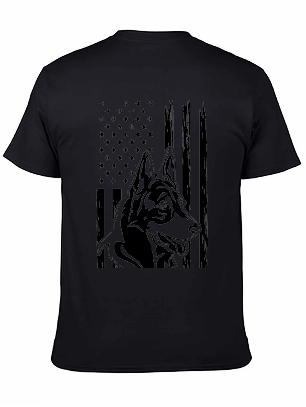 German Shepherd American Flag Graphic Tee
