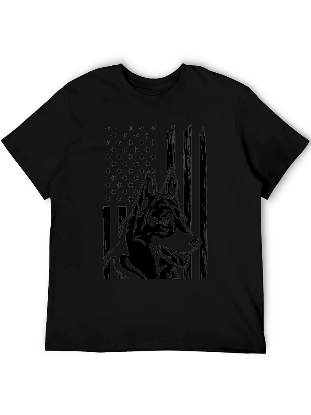 German Shepherd American Flag Graphic Tee