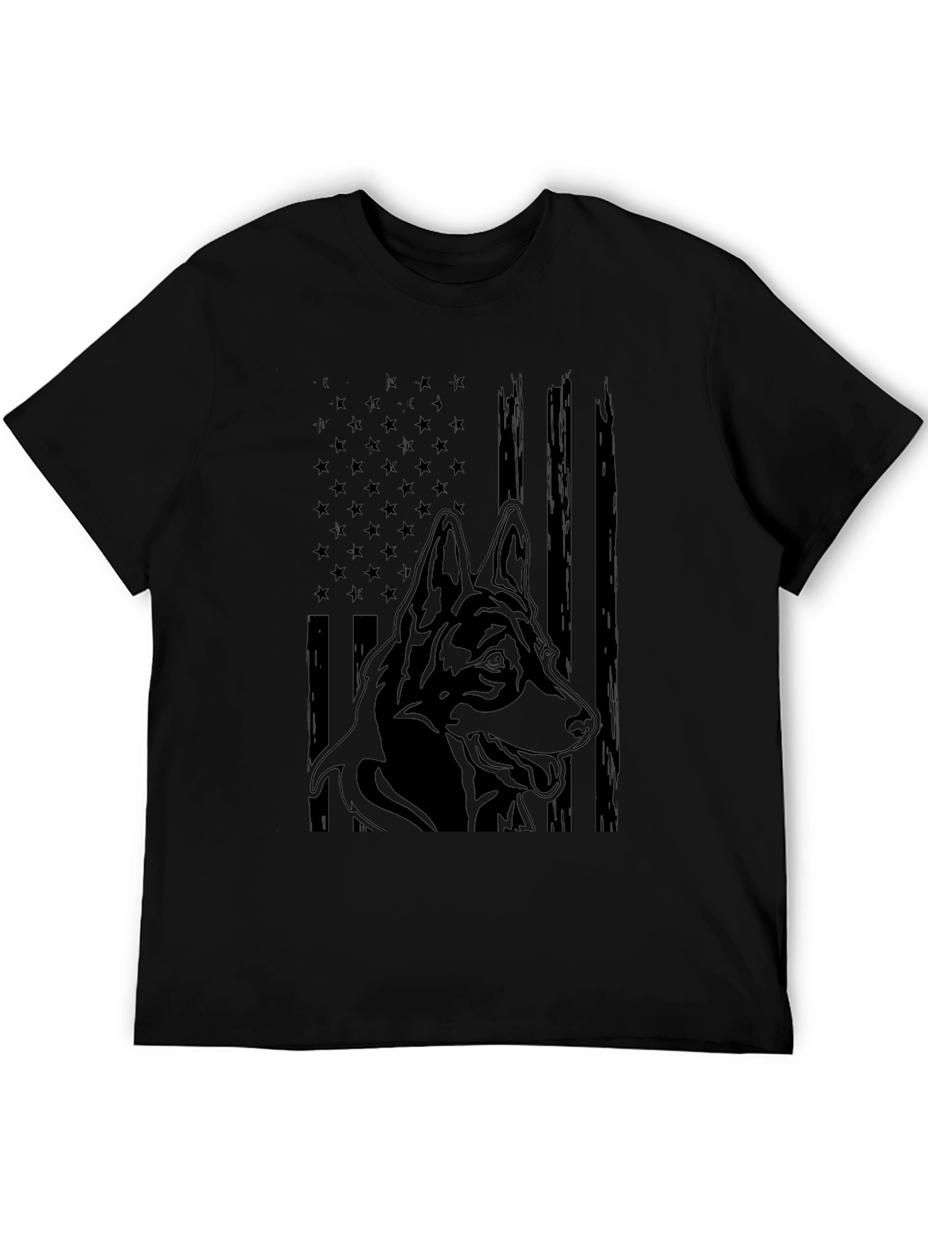 German Shepherd American Flag Graphic Tee