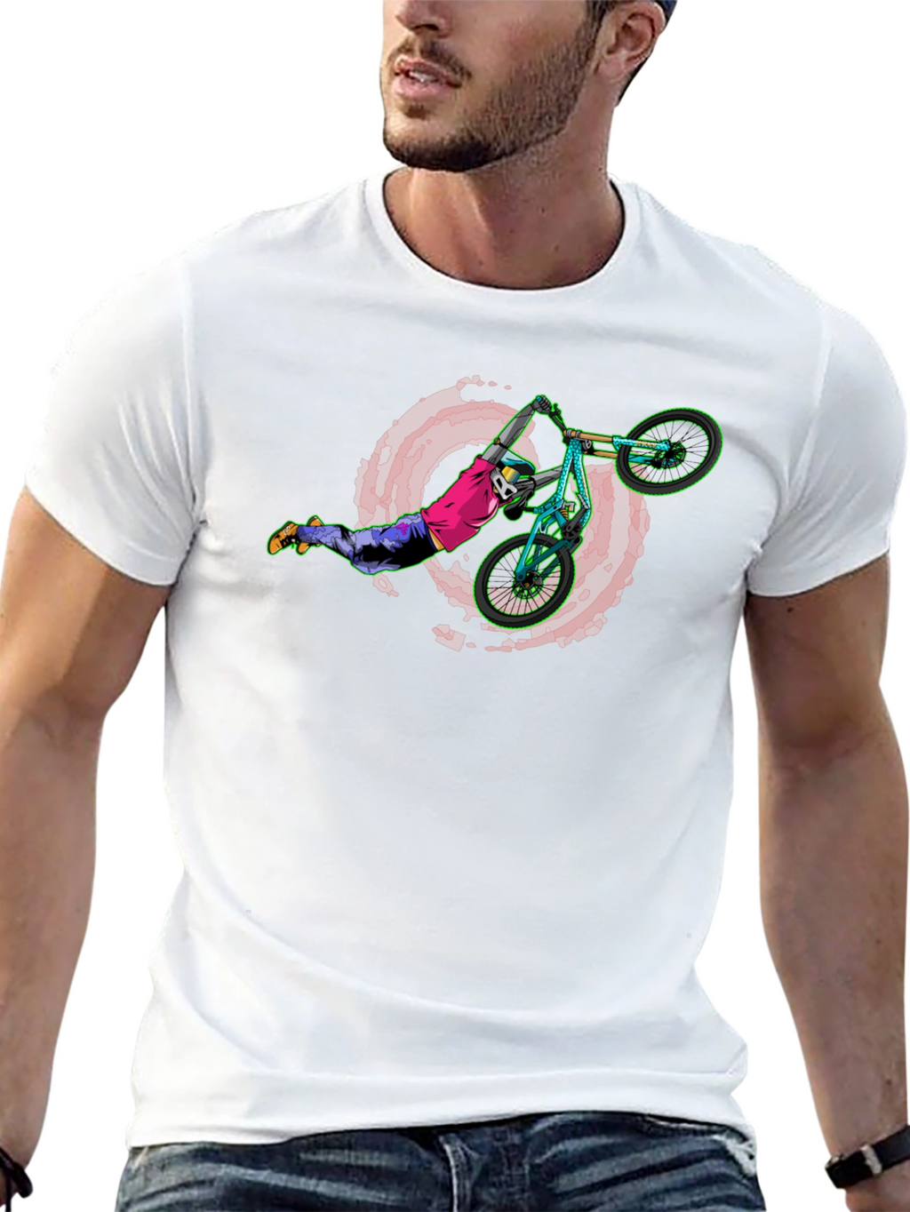 Extreme BMX Stunt Rider Black T-Shirt