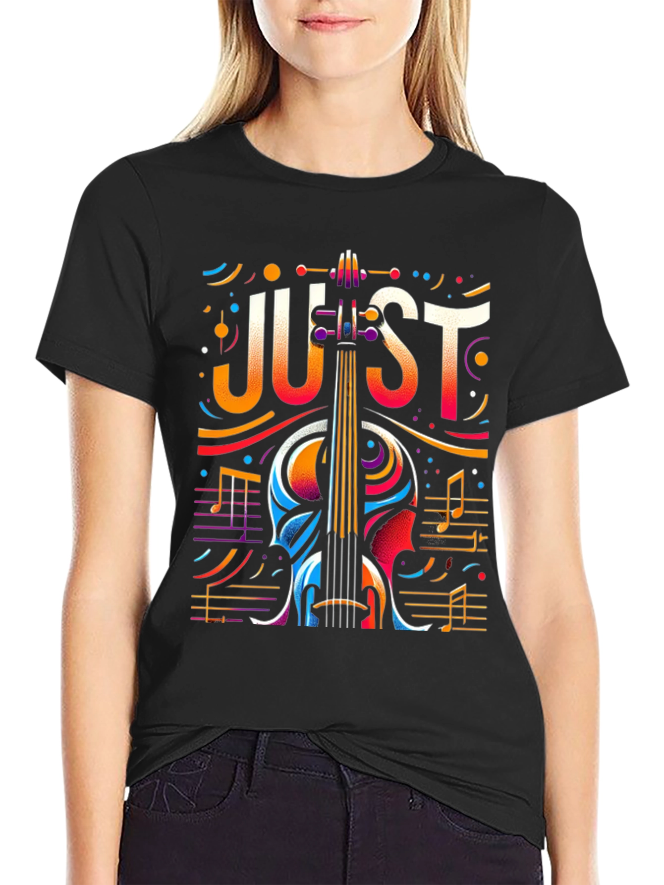 Abstract Cello Graphic Tee - Music Lovers T-Shirt