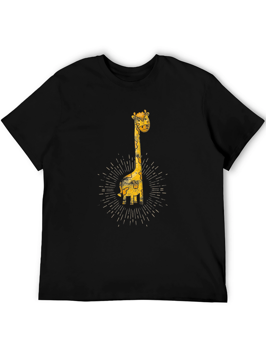Giraffe Graphic Print Black T-Shirt