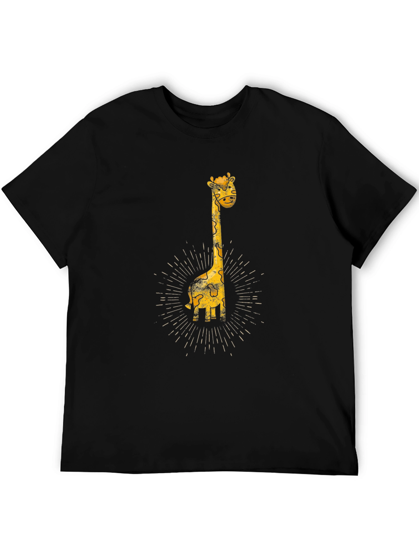Giraffe Graphic Print Black T-Shirt