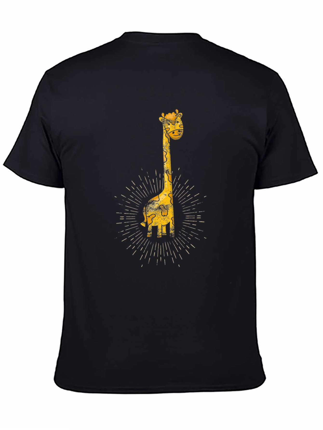 Giraffe Graphic Print Black T-Shirt