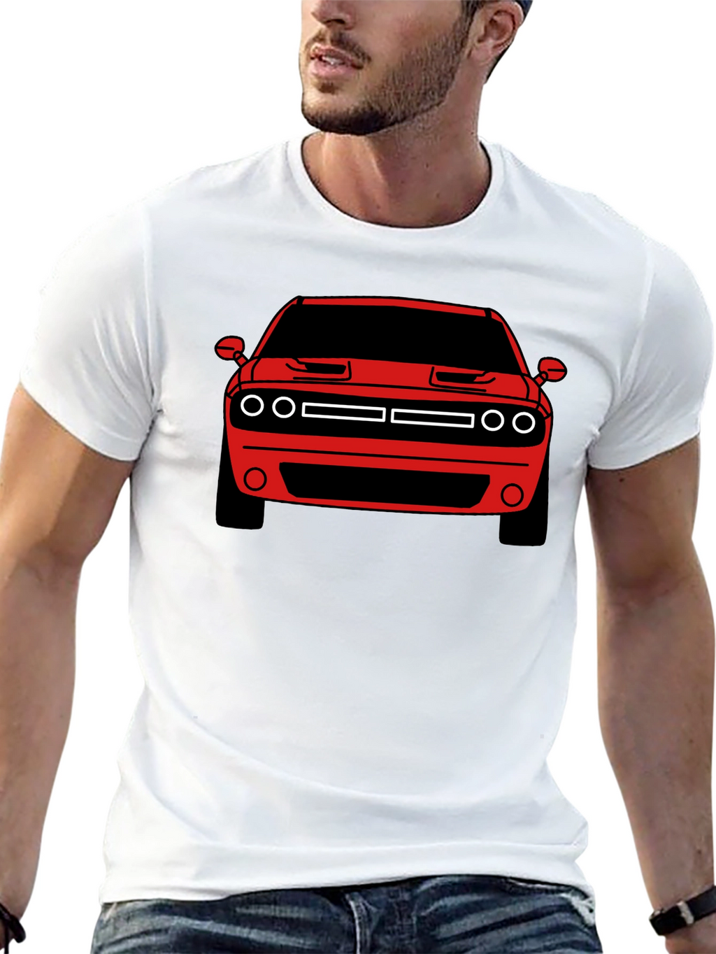 Muscle Car Graphic Tee - Red Challenger