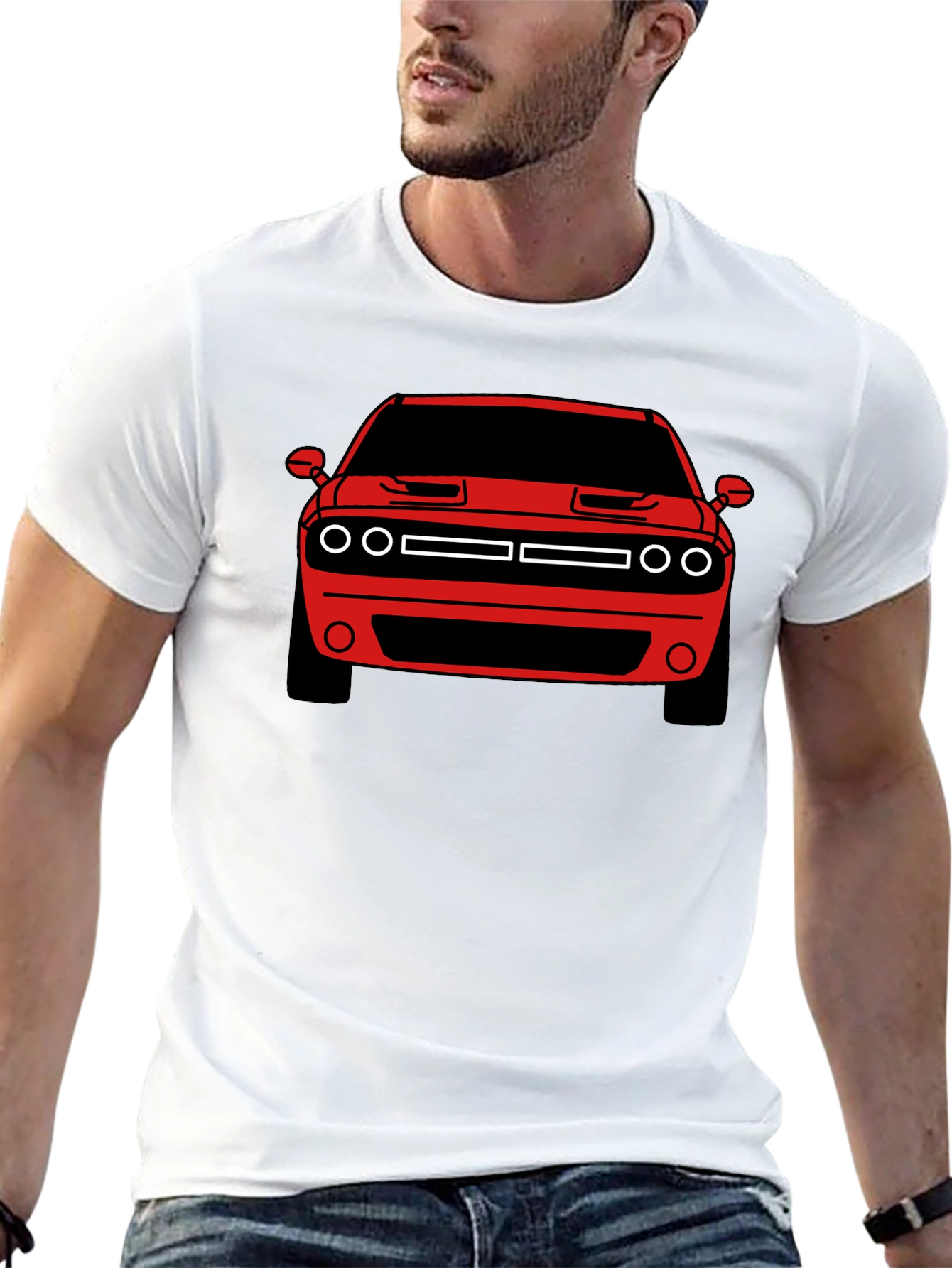 Muscle Car Graphic Tee - Red Challenger