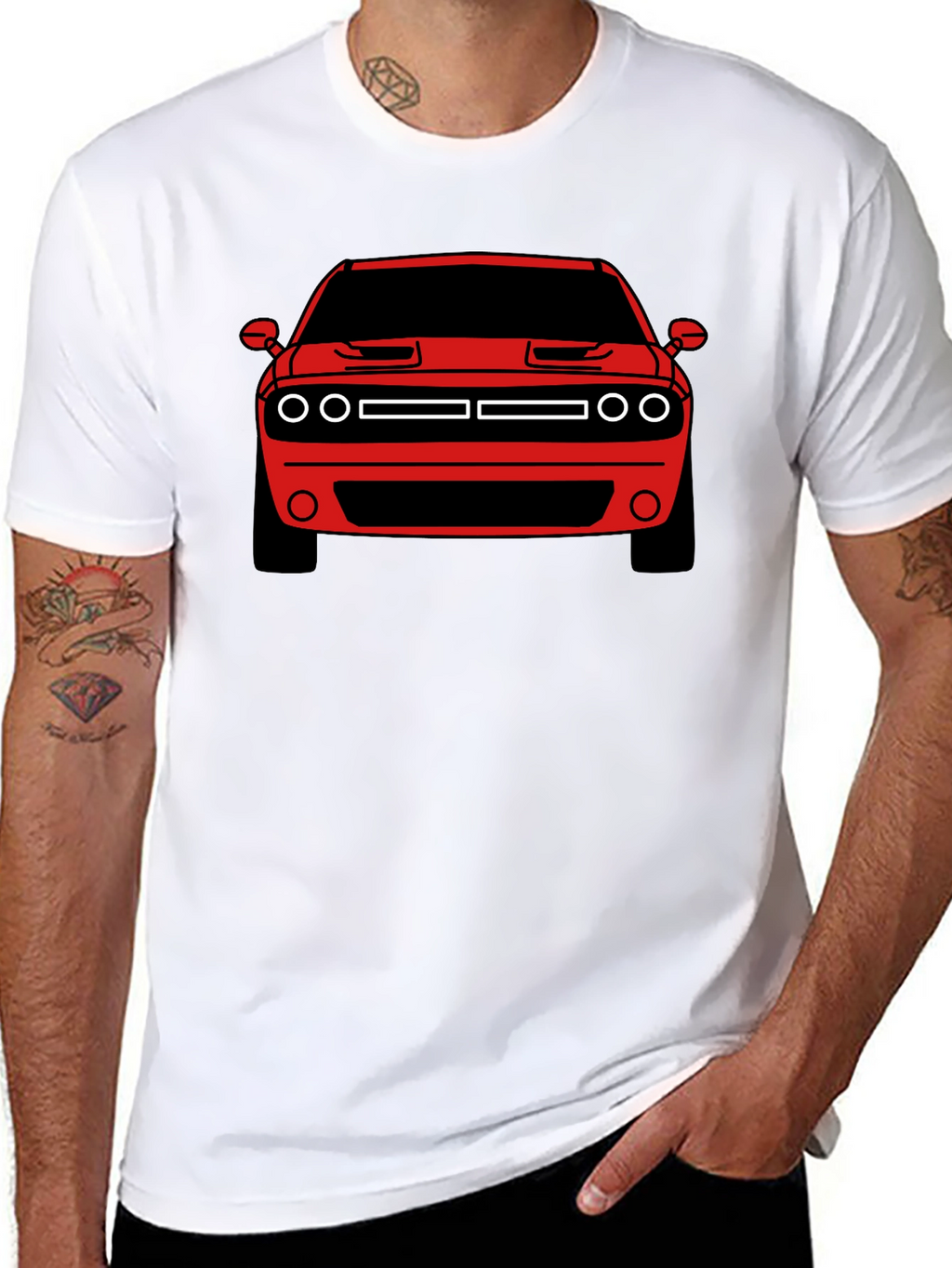 Muscle Car Graphic Tee - Red Challenger