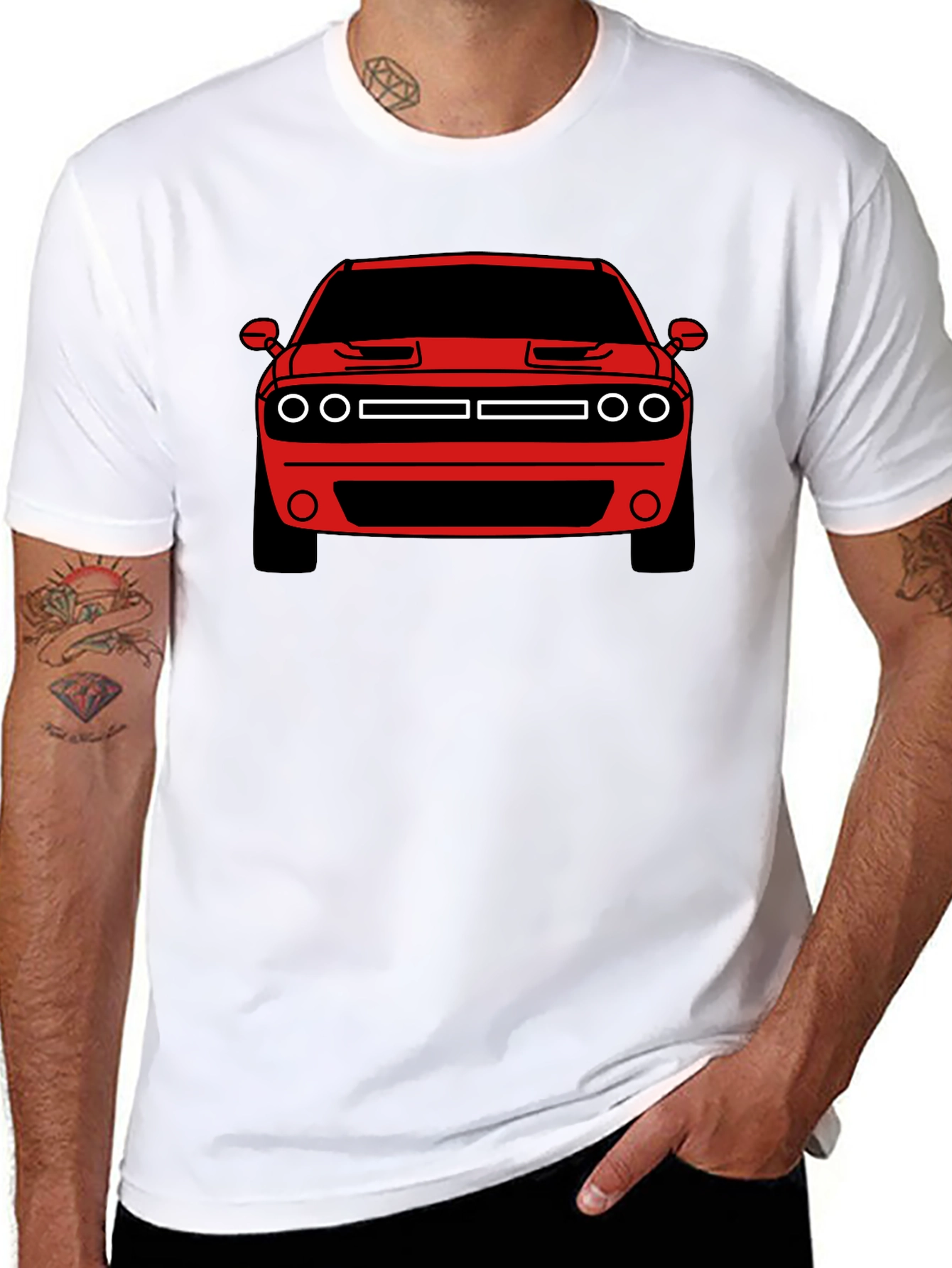 Muscle Car Graphic Tee - Red Challenger
