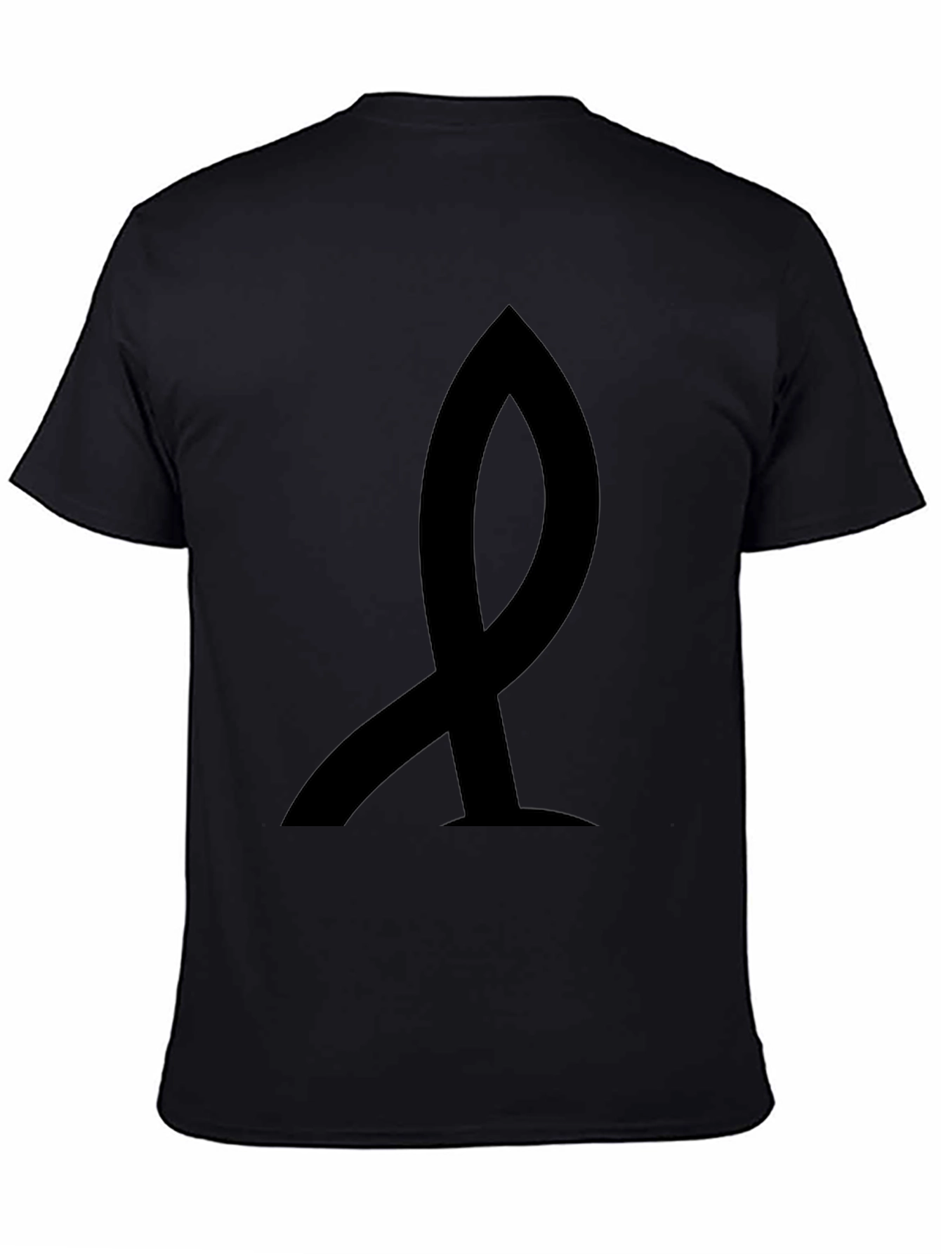 Mens Black Ribbon Graphic Tee - Casual Cotton Shirt
