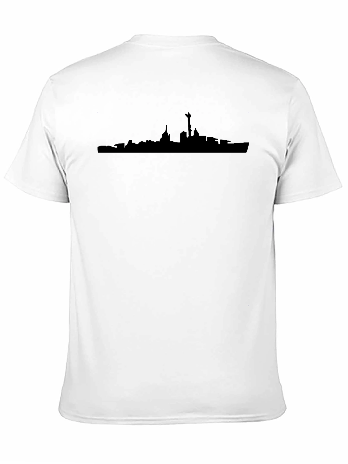 Black T-Shirt with City Skyline Graphic