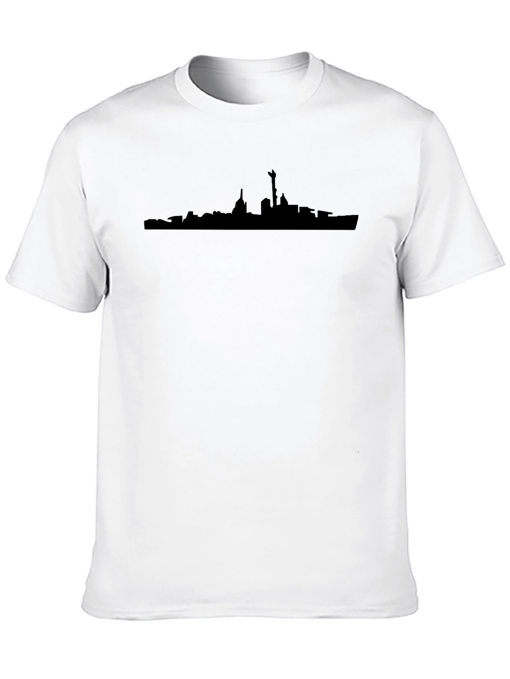 Black T-Shirt with City Skyline Graphic