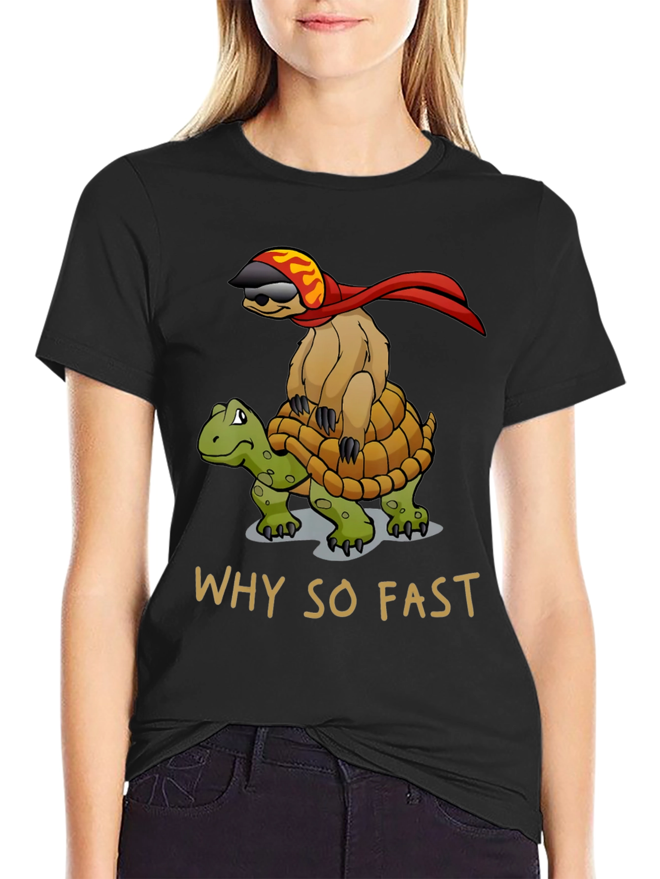Funny Sloth Riding Turtle T-Shirt - Why So Fast?