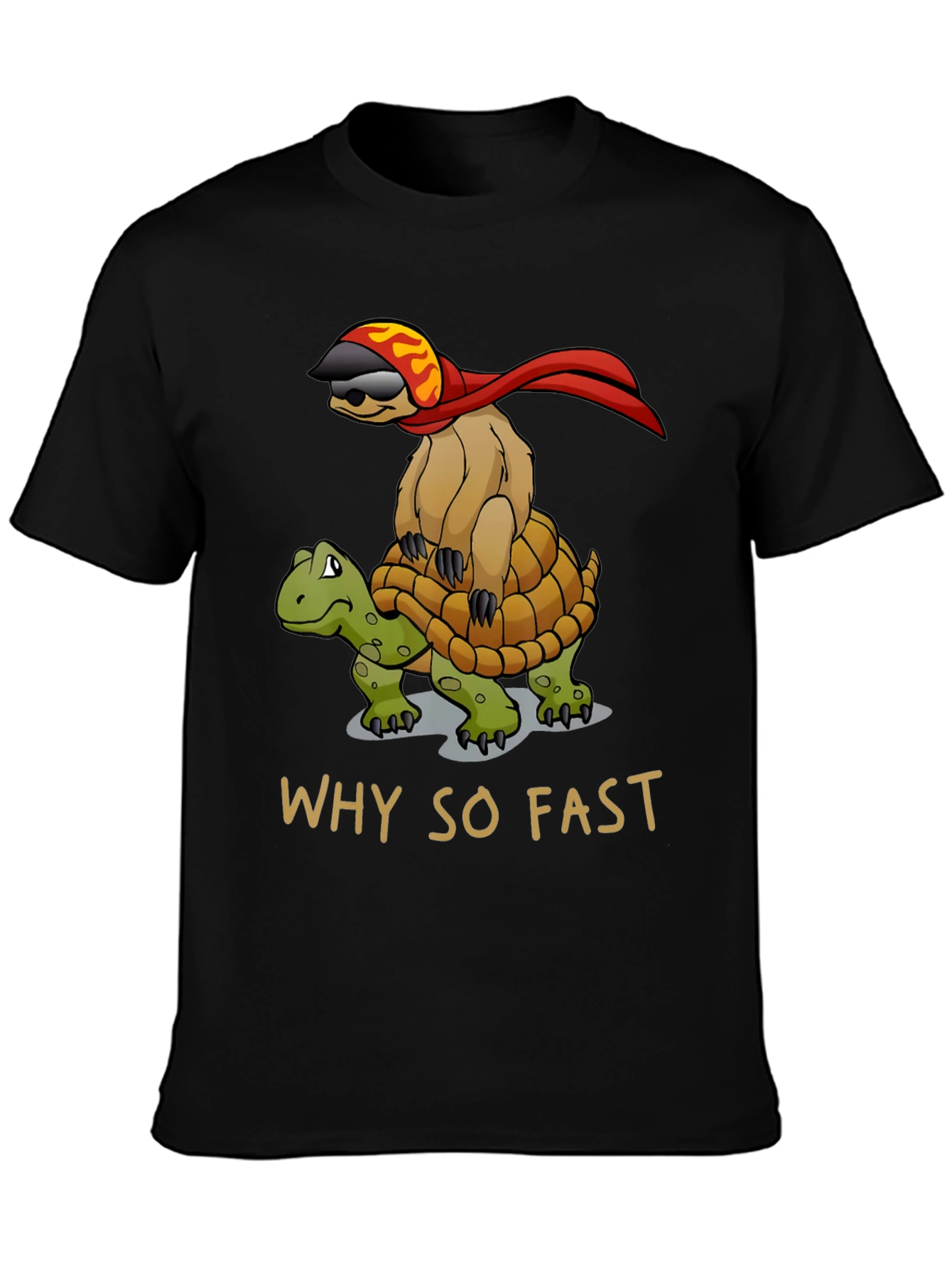 Funny Sloth Riding Turtle T-Shirt - Why So Fast?
