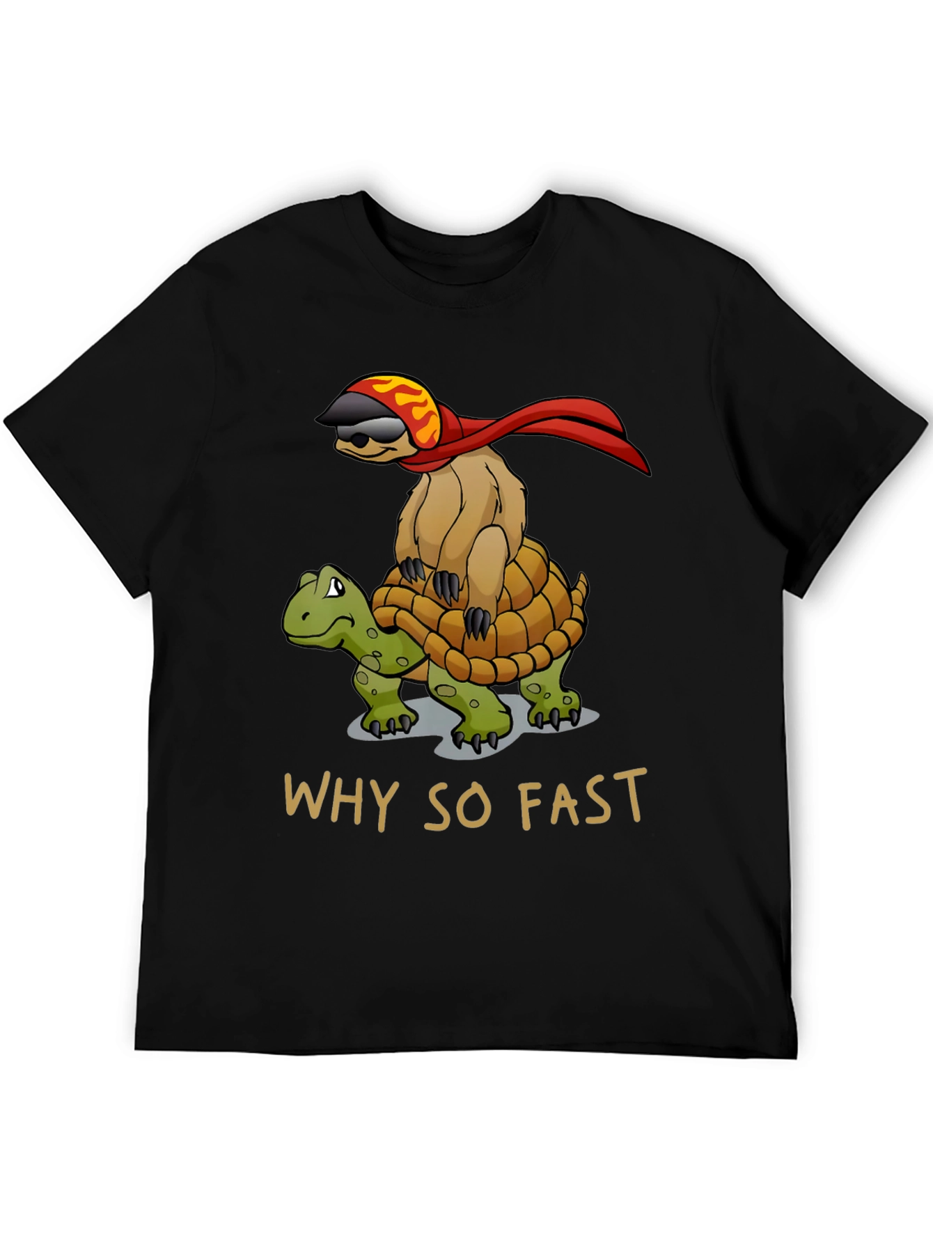 Funny Sloth Riding Turtle T-Shirt - Why So Fast?
