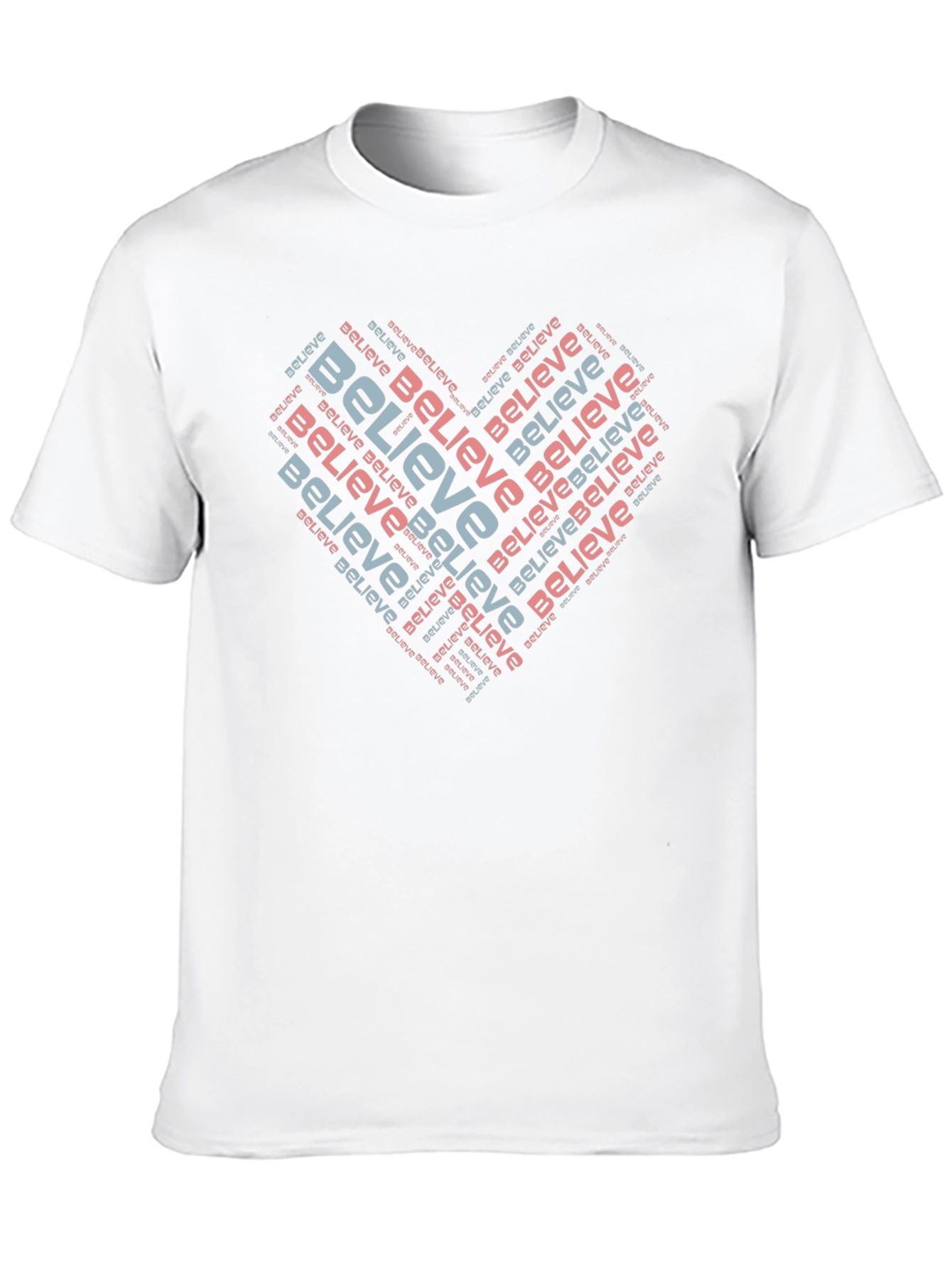 Believe Heart Word Art T-Shirt