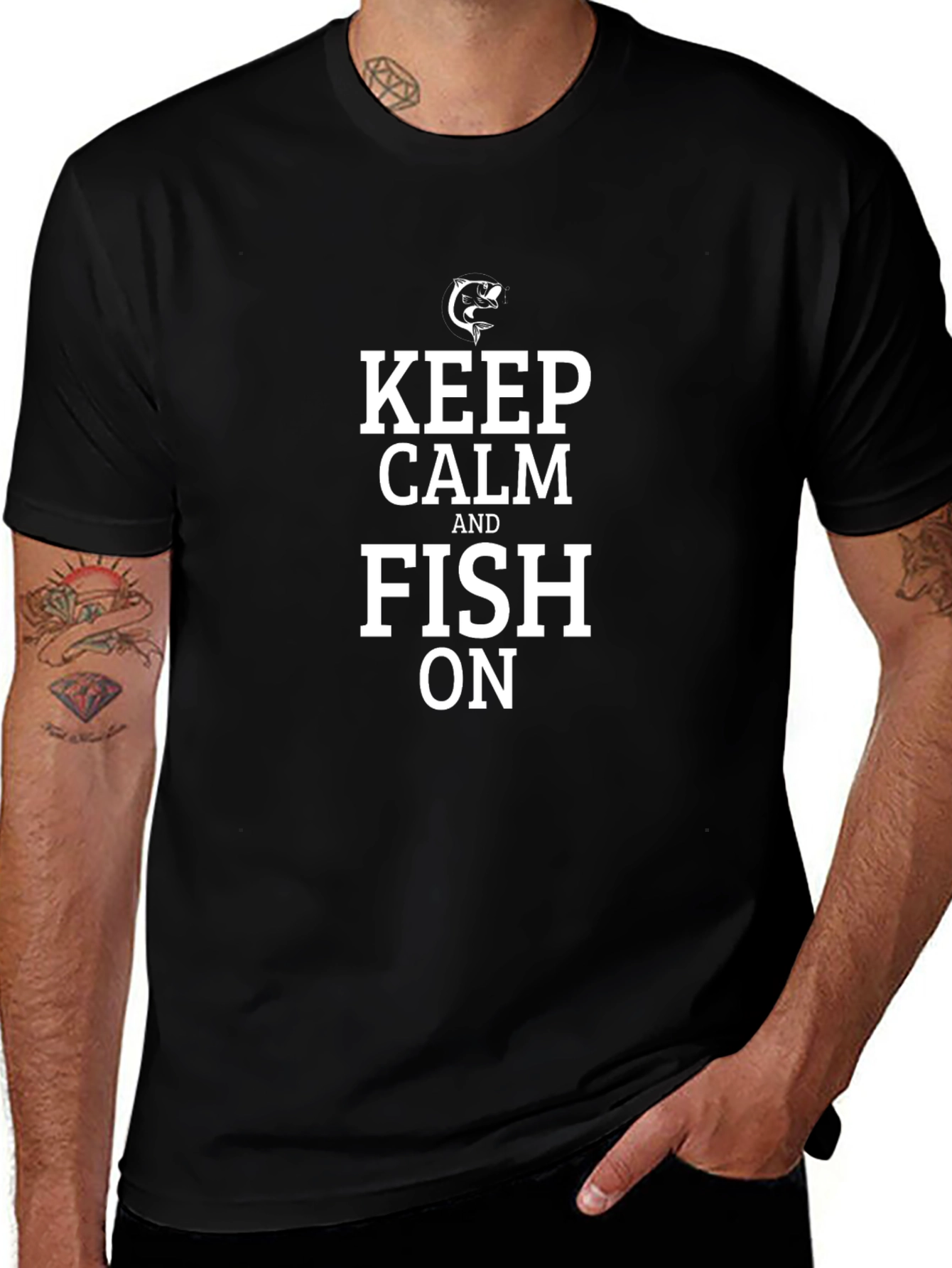 Keep Calm and Fish On - Graphic T-Shirt
