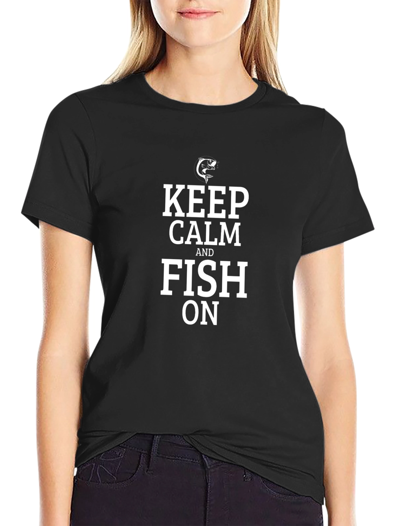 Keep Calm and Fish On - Graphic T-Shirt