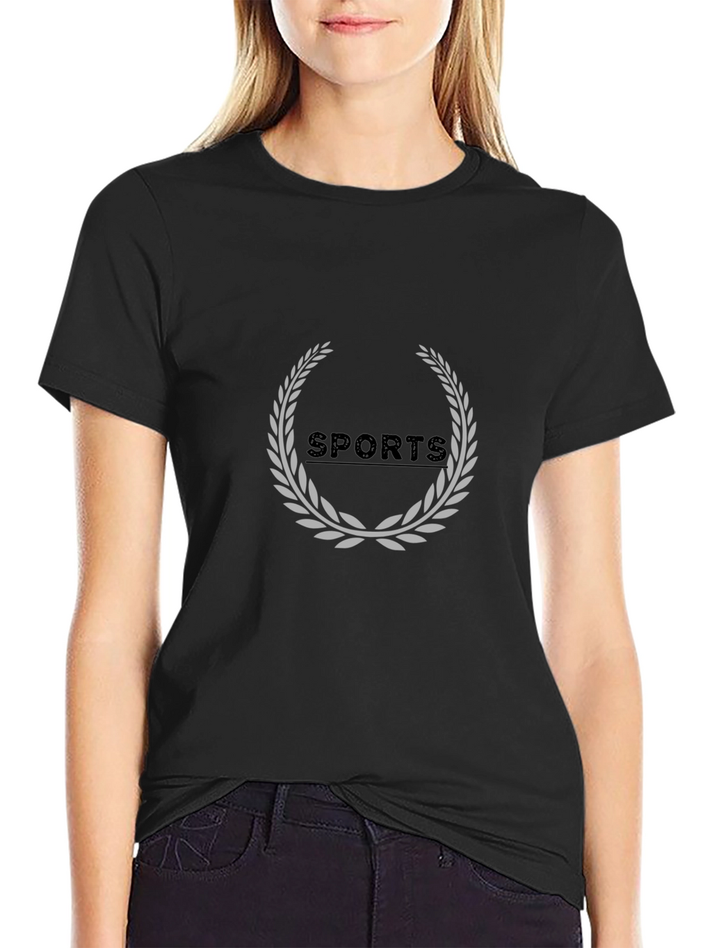 Mens Black Sports Graphic Tee