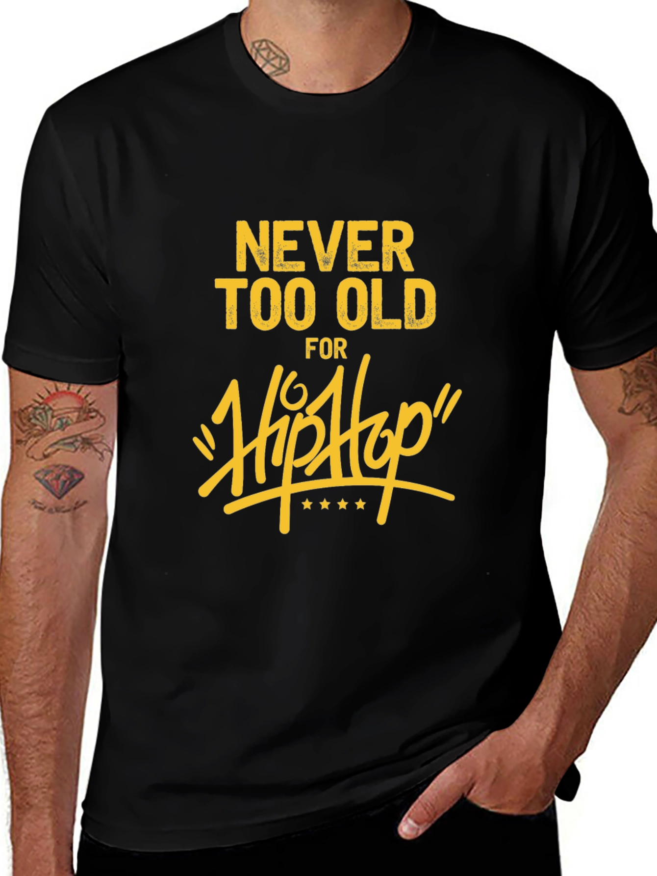 Never Too Old for Hip Hop Graphic T-Shirt
