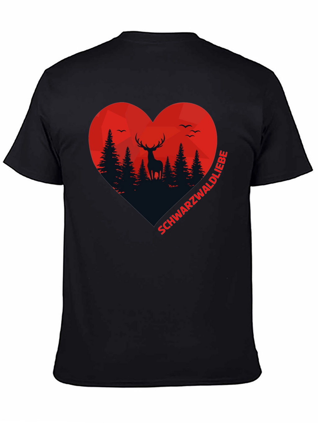 Black Forest Deer Heart Graphic T-Shirt