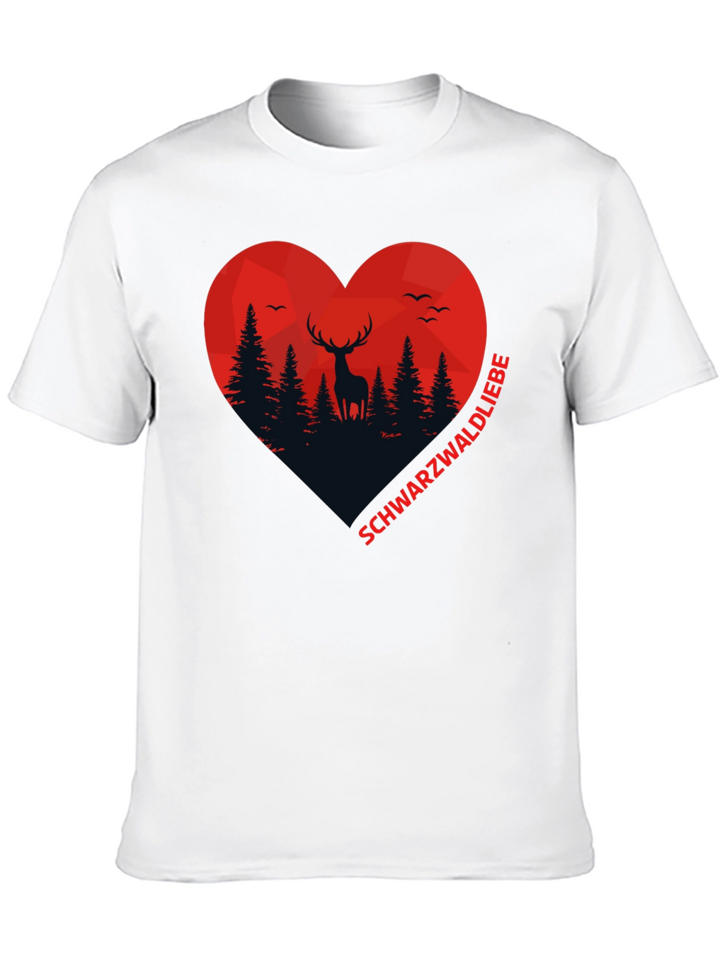 Black Forest Deer Heart Graphic T-Shirt