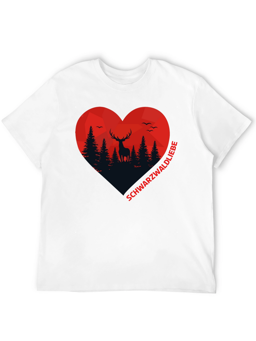 Black Forest Deer Heart Graphic T-Shirt