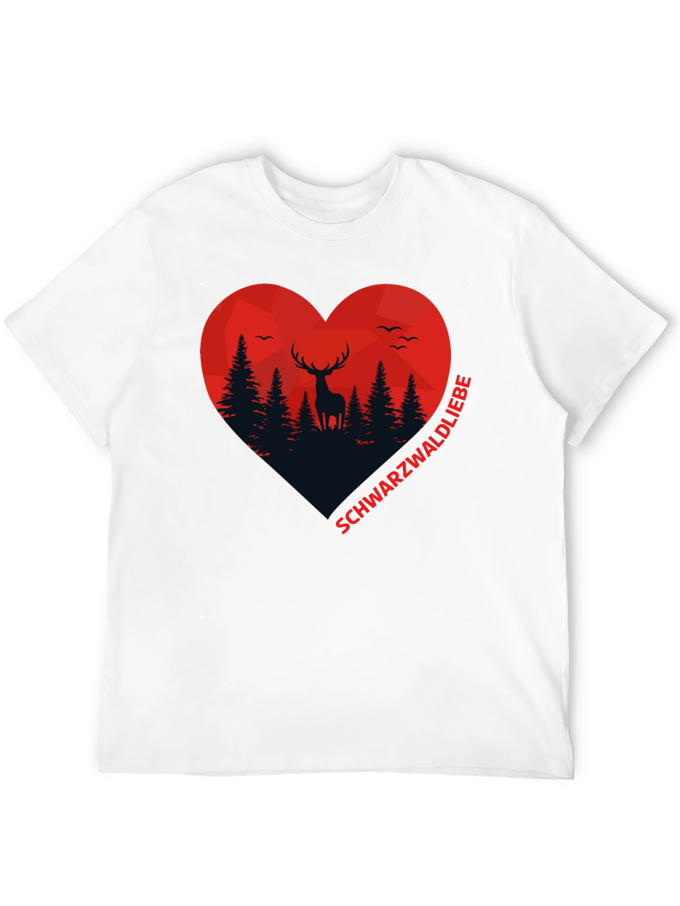 Black Forest Deer Heart Graphic T-Shirt