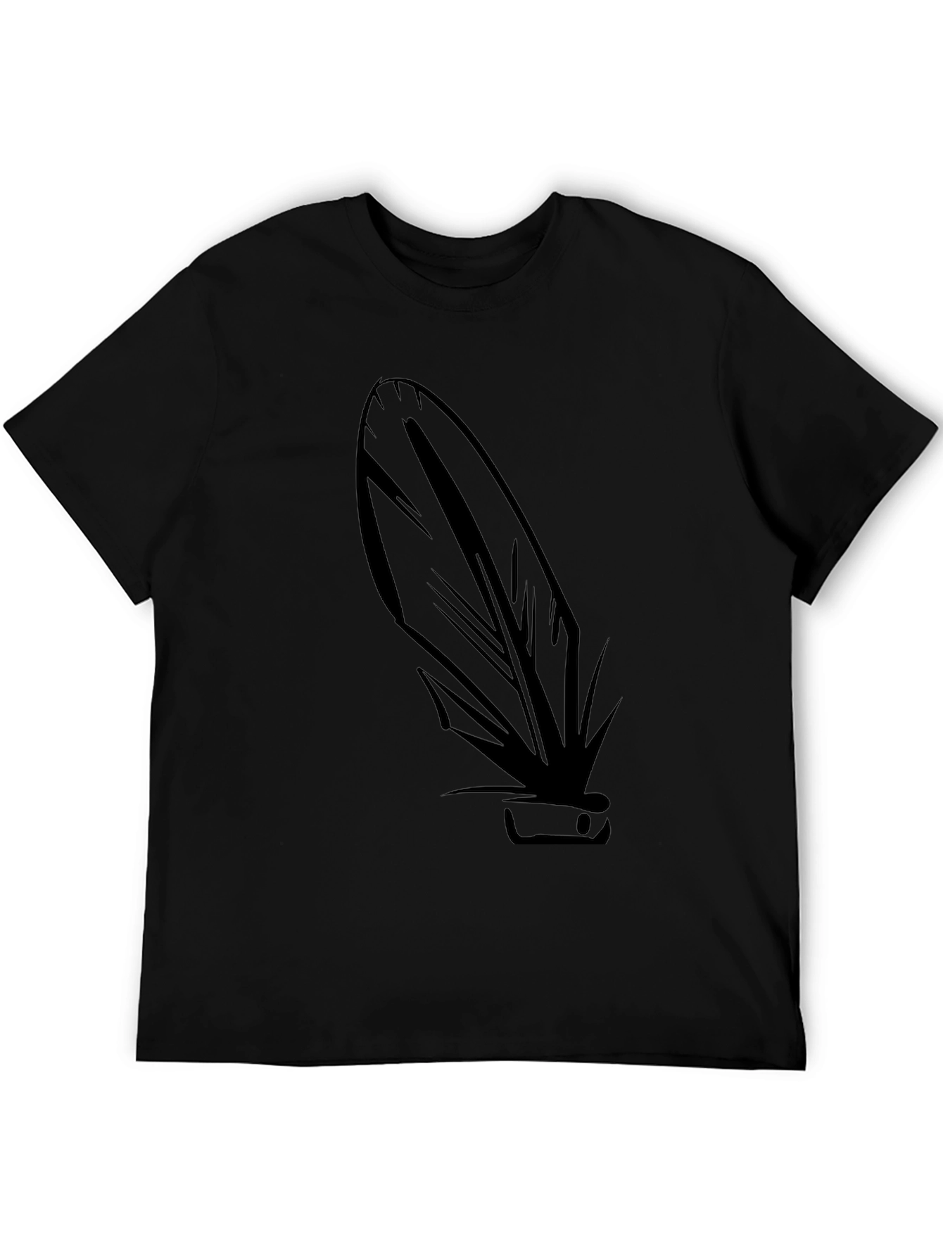 Feather Graphic Black T-Shirt - Modern Stylish Tee