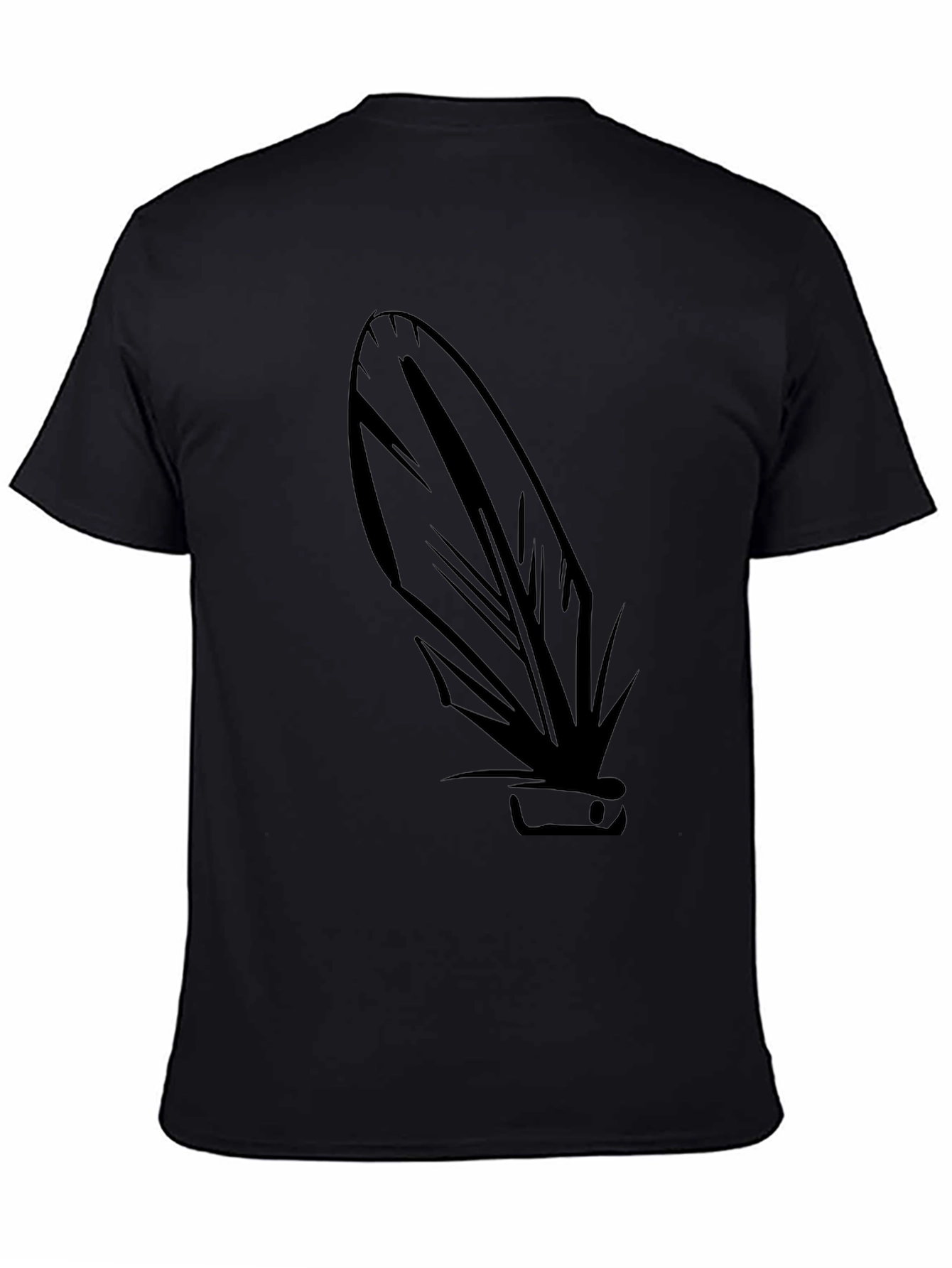 Feather Graphic Black T-Shirt - Modern Stylish Tee