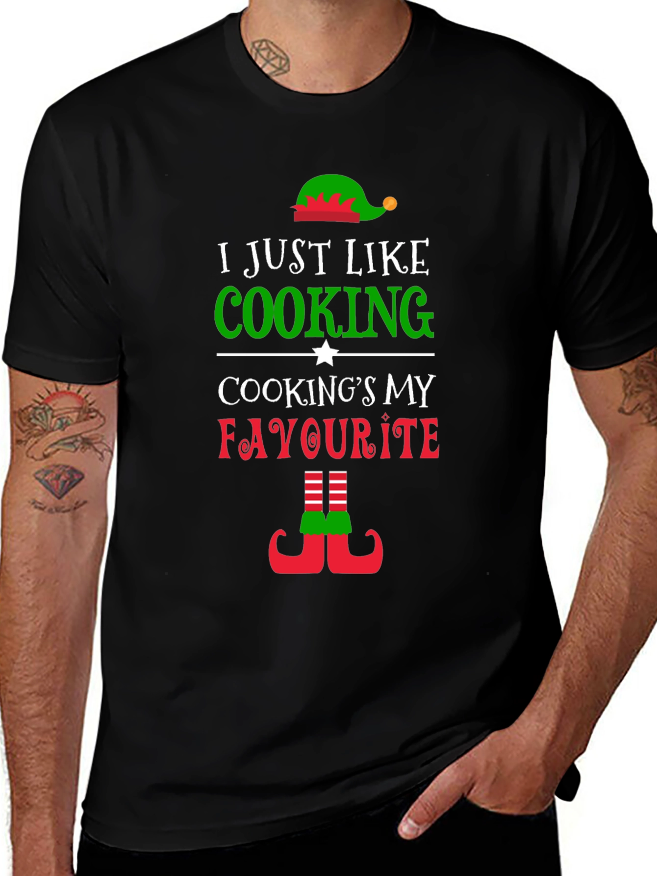 I Just Like Cooking Elf Christmas T-Shirt